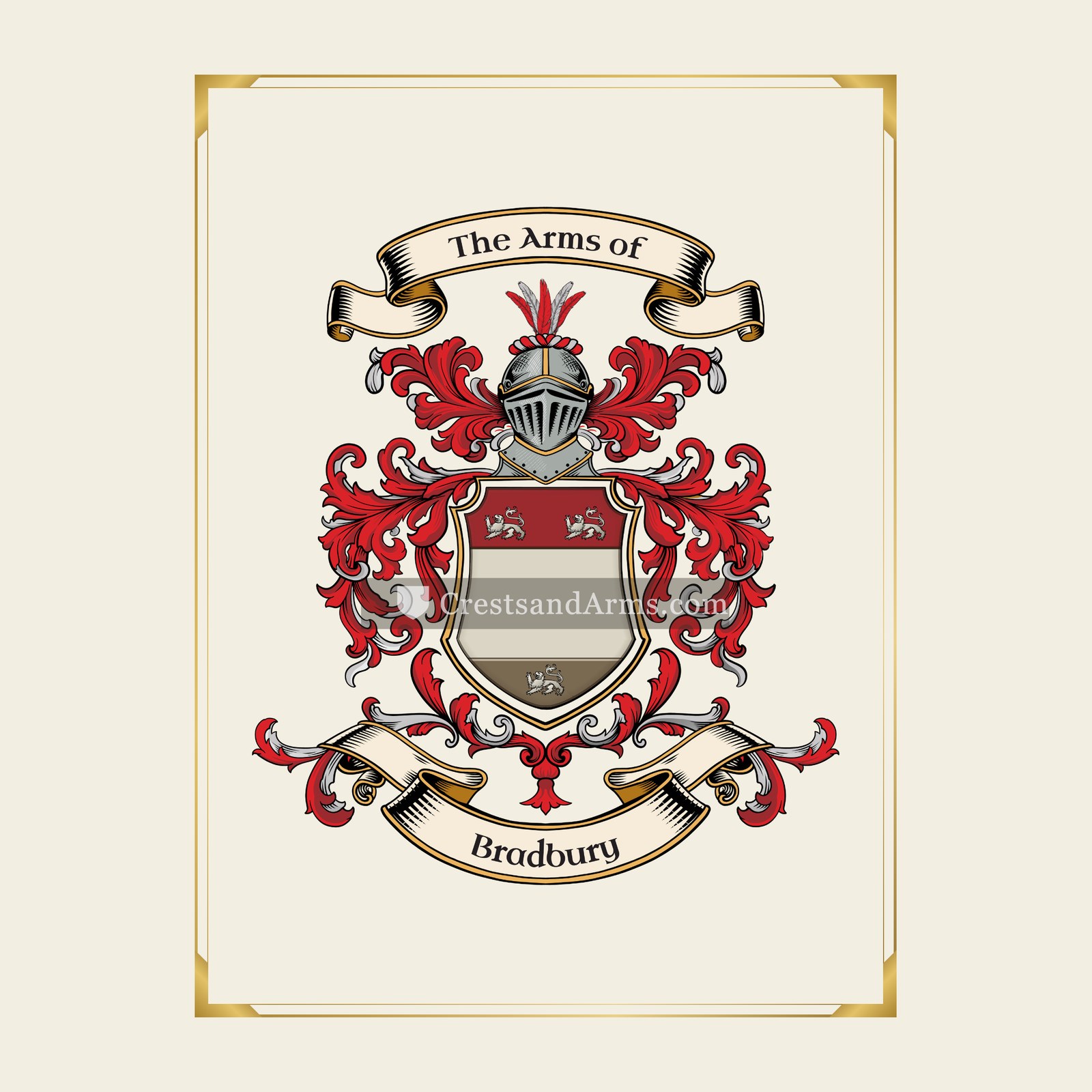 With gold border