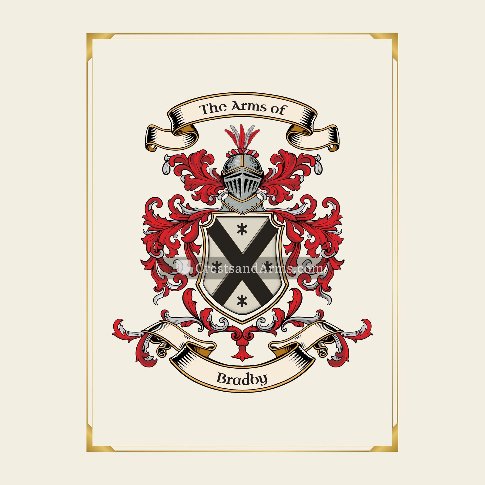 With gold border