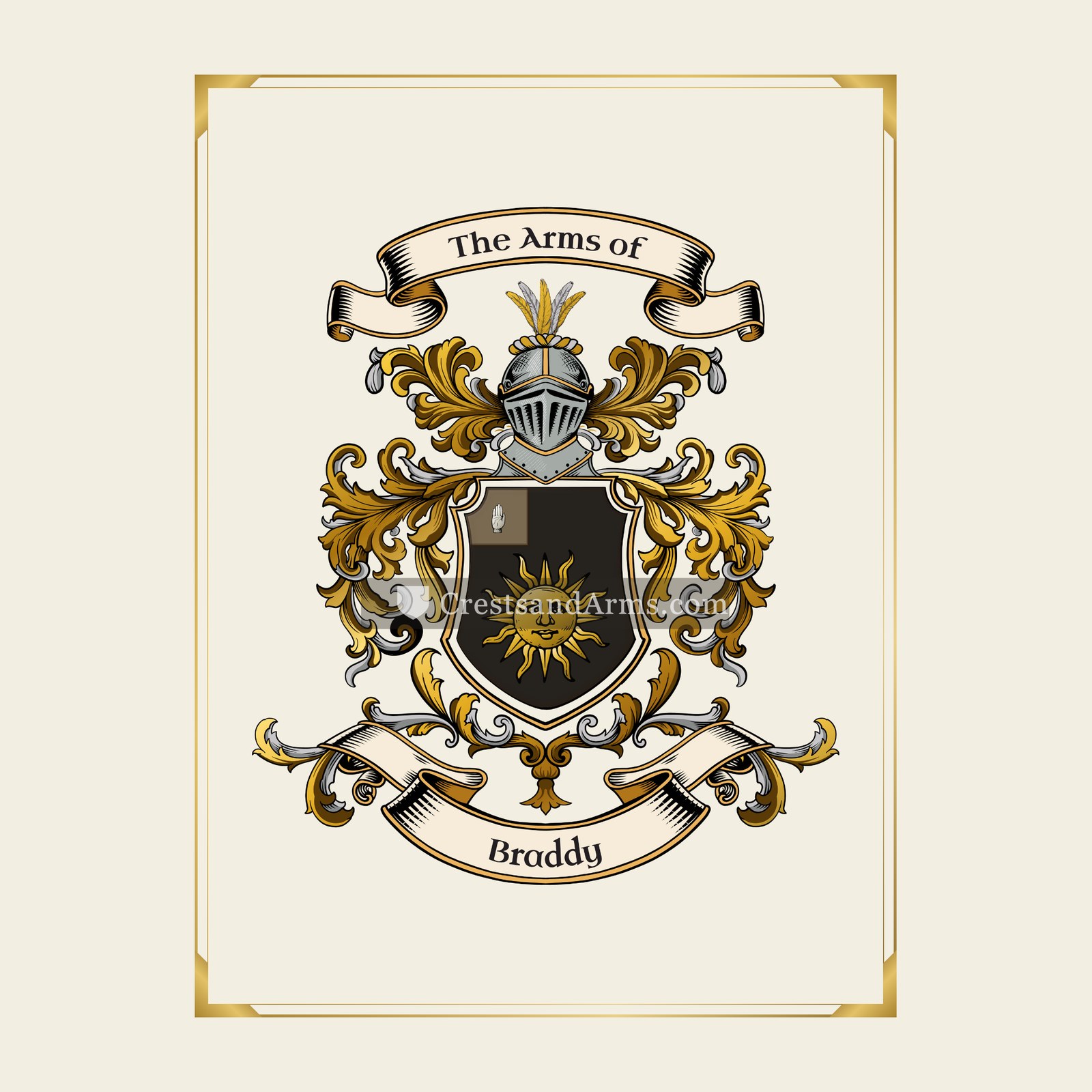 With gold border