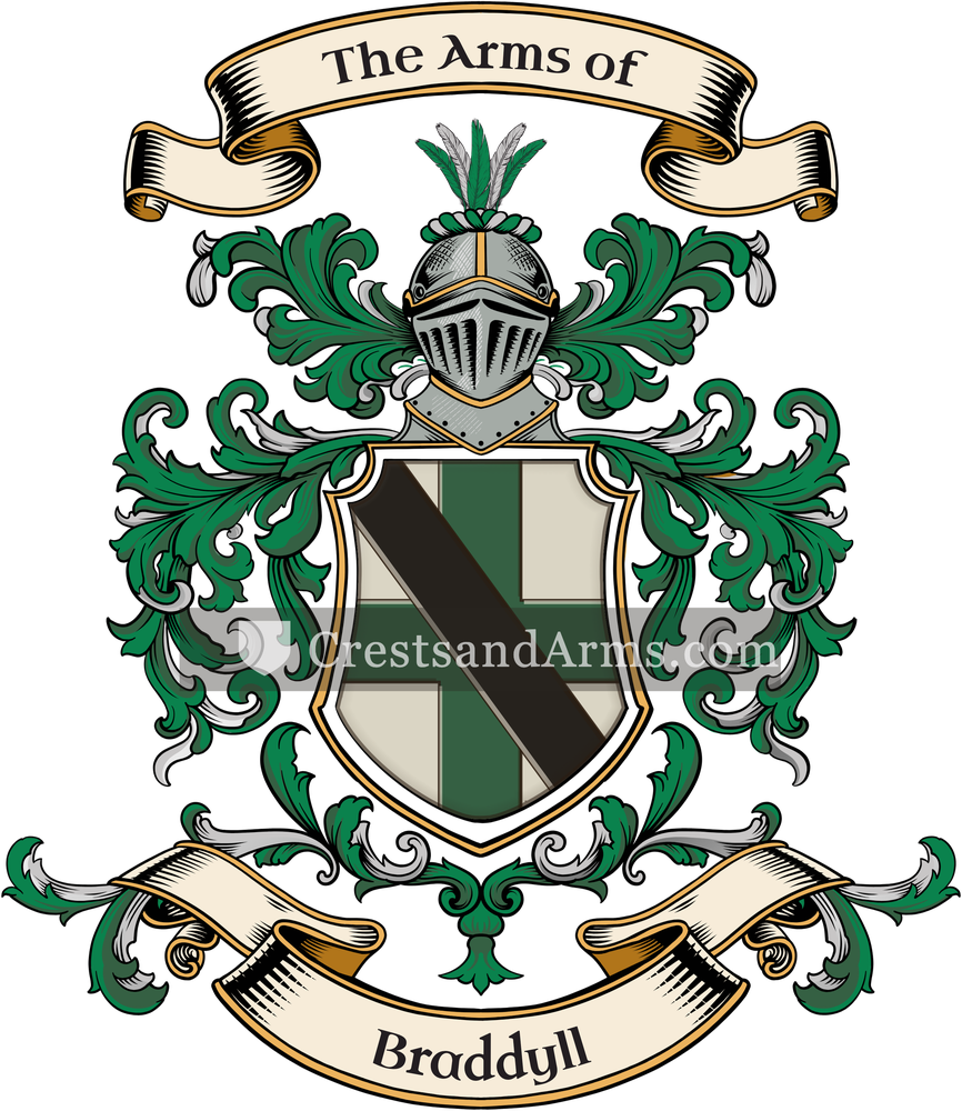 The Braddyll coat of arms, drawn from the recorded blazon