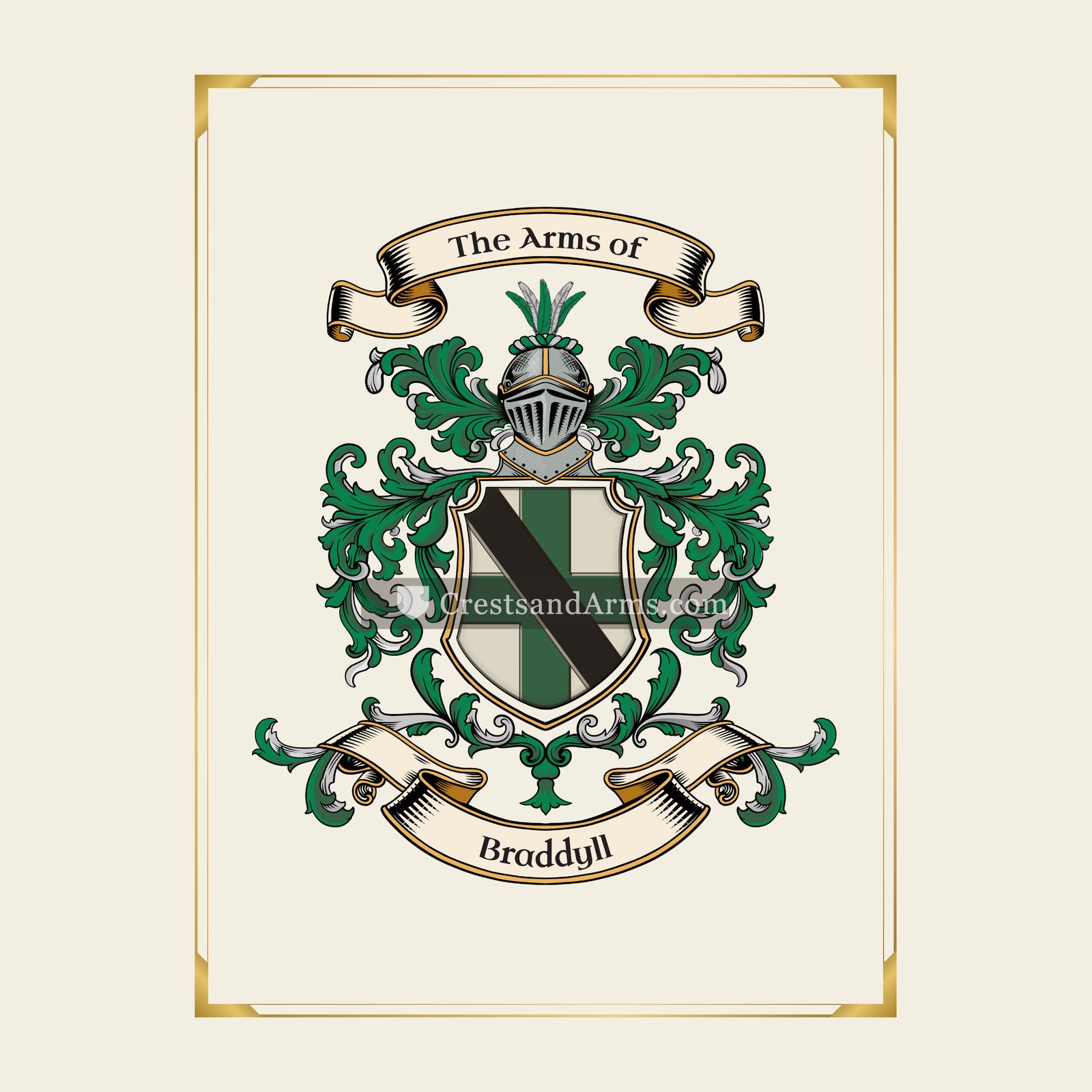 With gold border