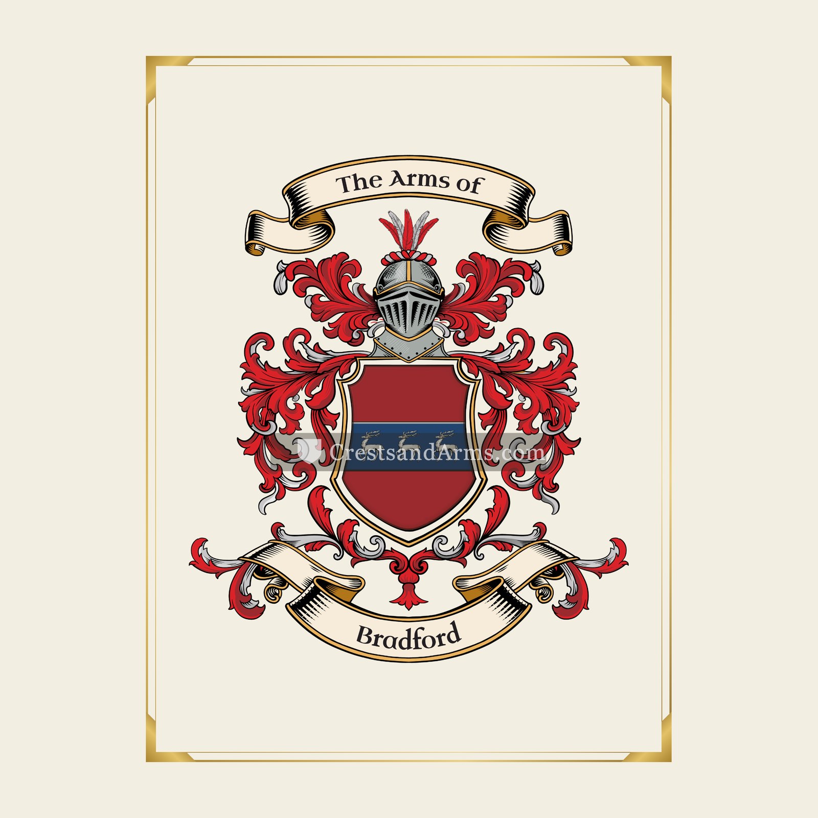 With gold border