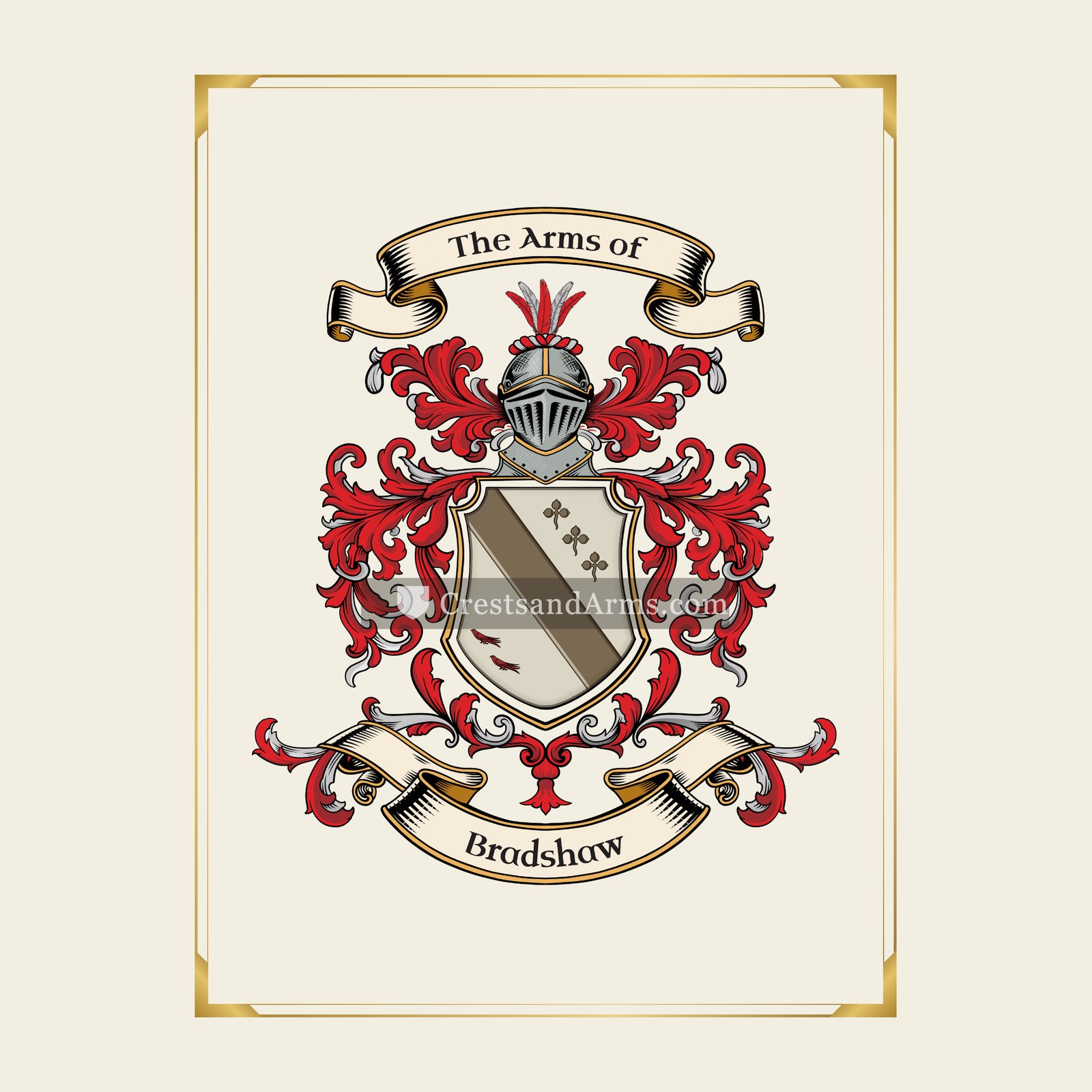 With gold border