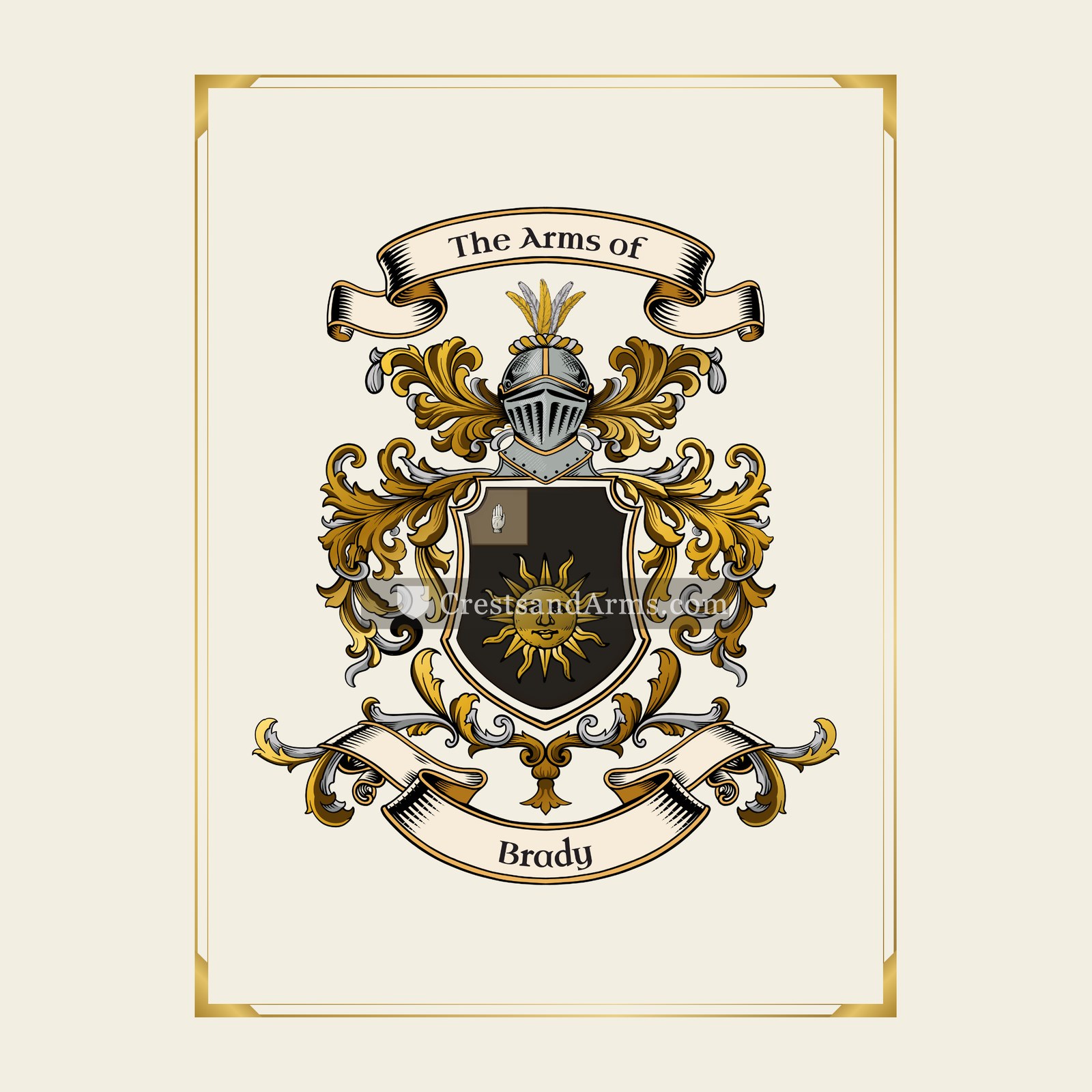 With gold border