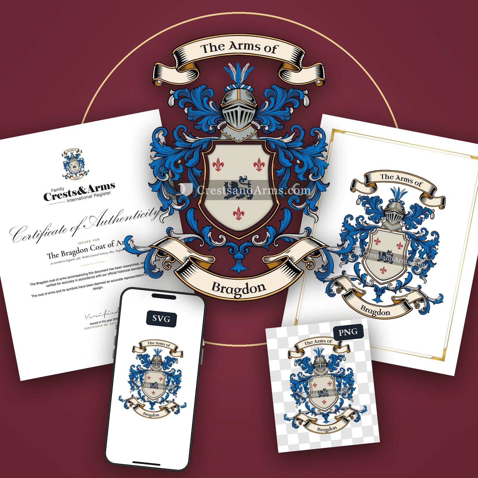 The Bragdon arms on the coat of arms — digital pack