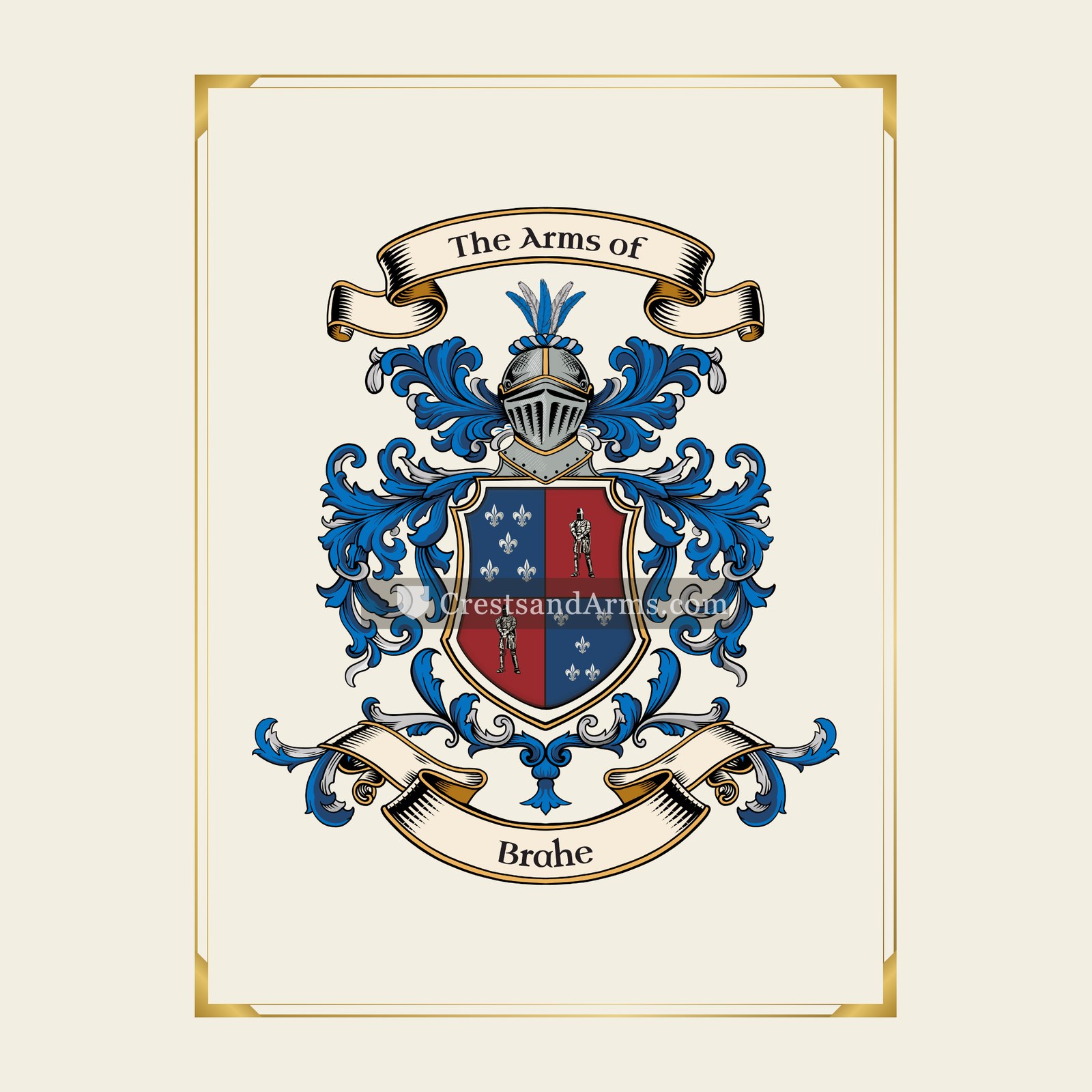 With gold border