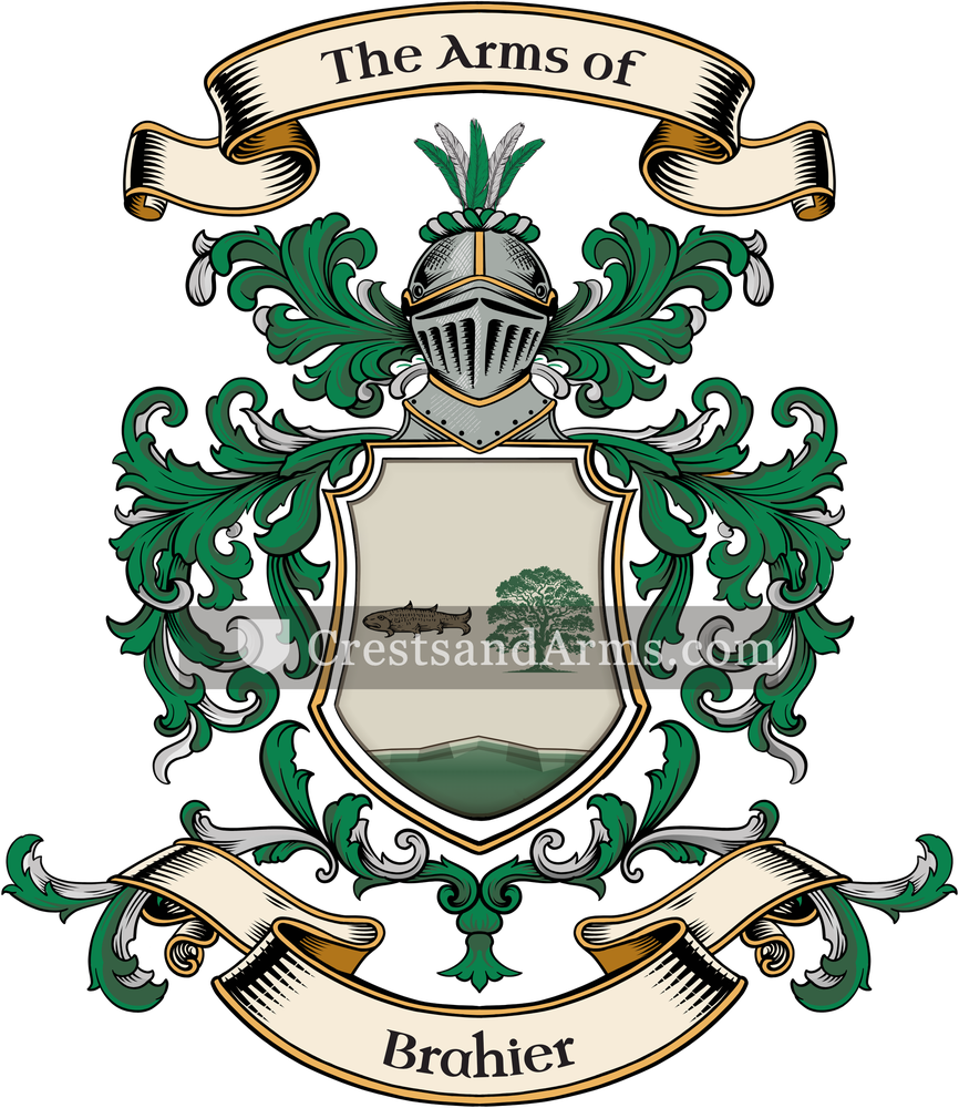 The Brahier coat of arms, drawn from the recorded blazon