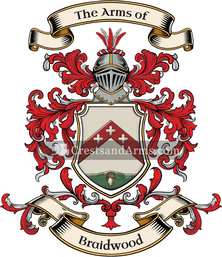 The Braidwood coat of arms, drawn from the recorded blazon