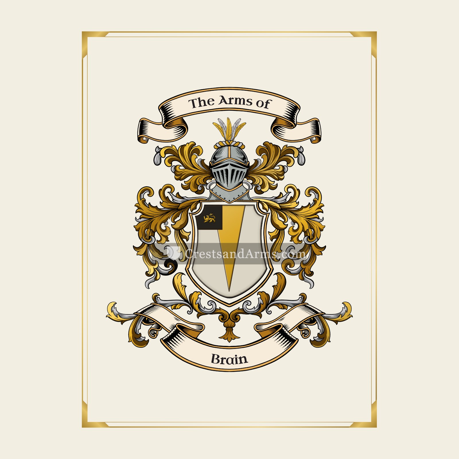 With gold border