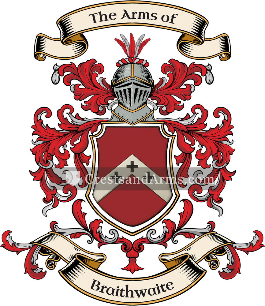 The Braithwaite coat of arms, drawn from the recorded blazon
