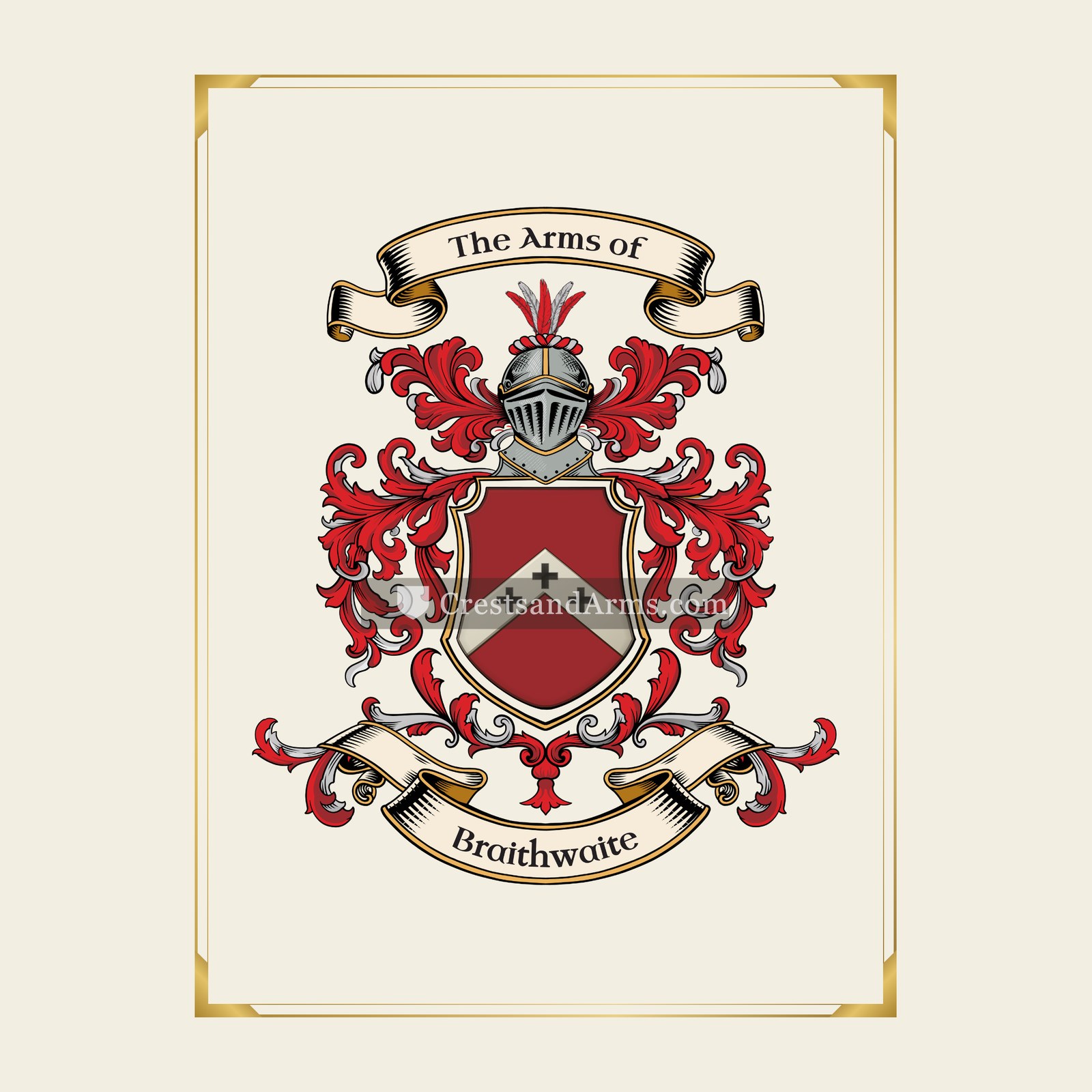 With gold border