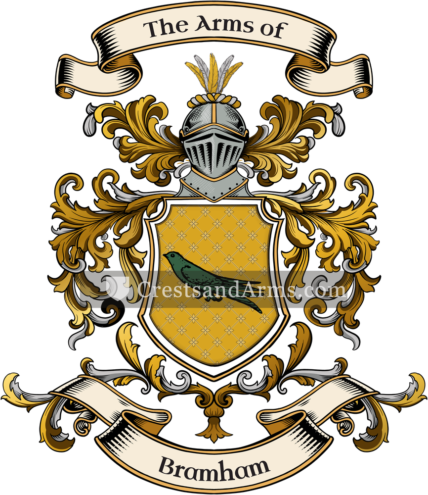The Bramham coat of arms, drawn from the recorded blazon