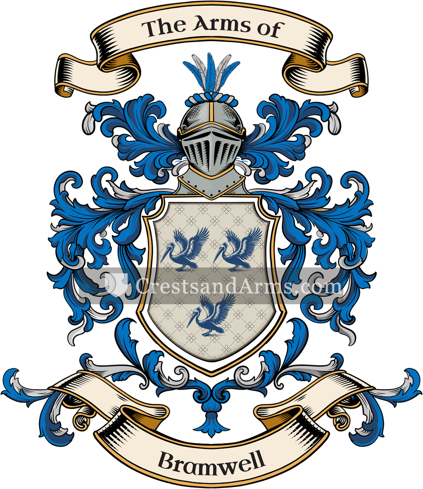 The Bramwell coat of arms, drawn from the recorded blazon