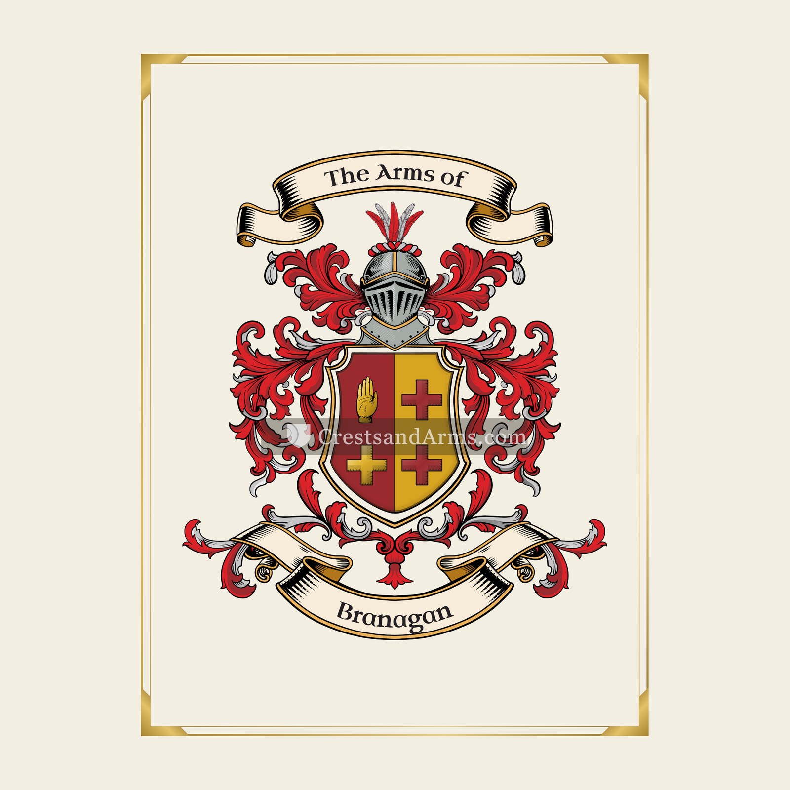 With gold border