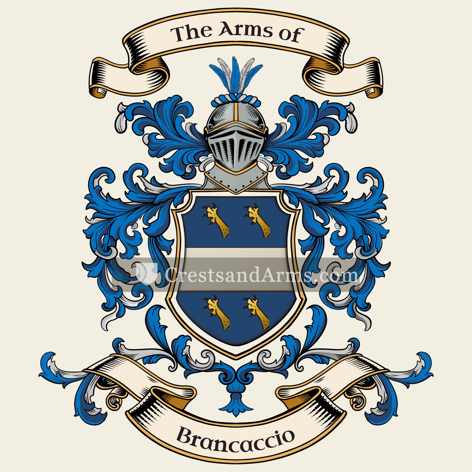 The Brancaccio coat of arms, drawn from the recorded blazon