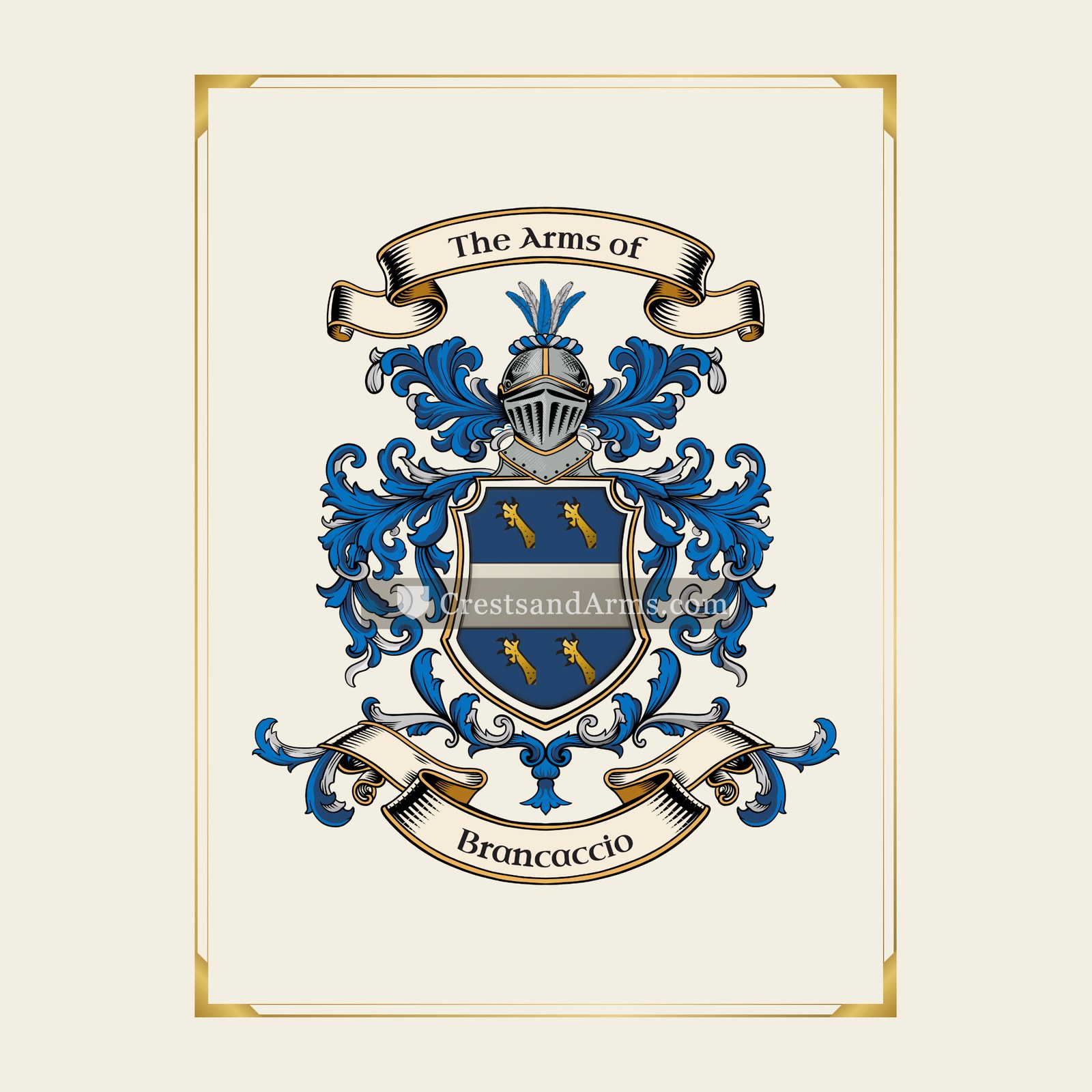 With gold border