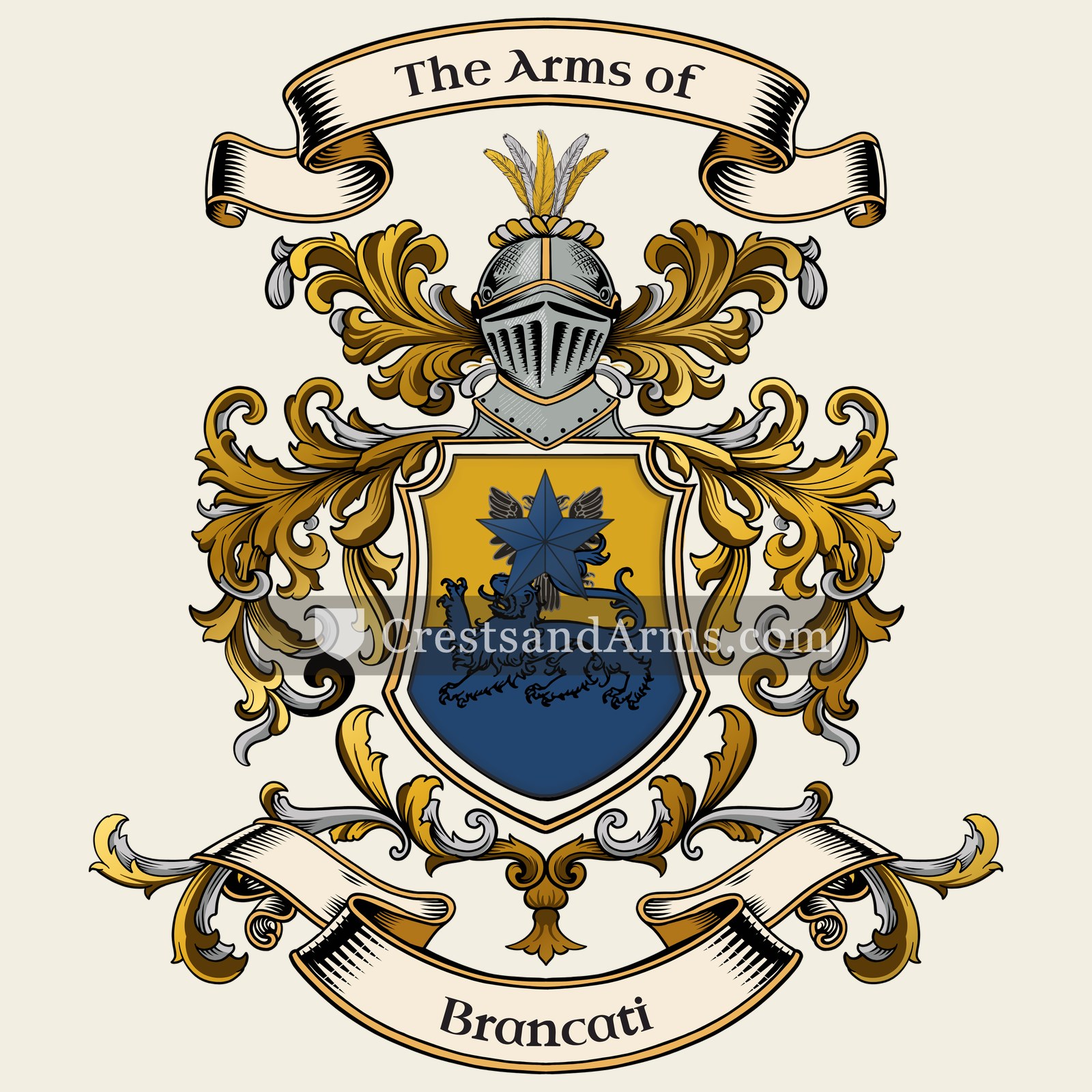 The Brancati coat of arms, drawn from the recorded blazon