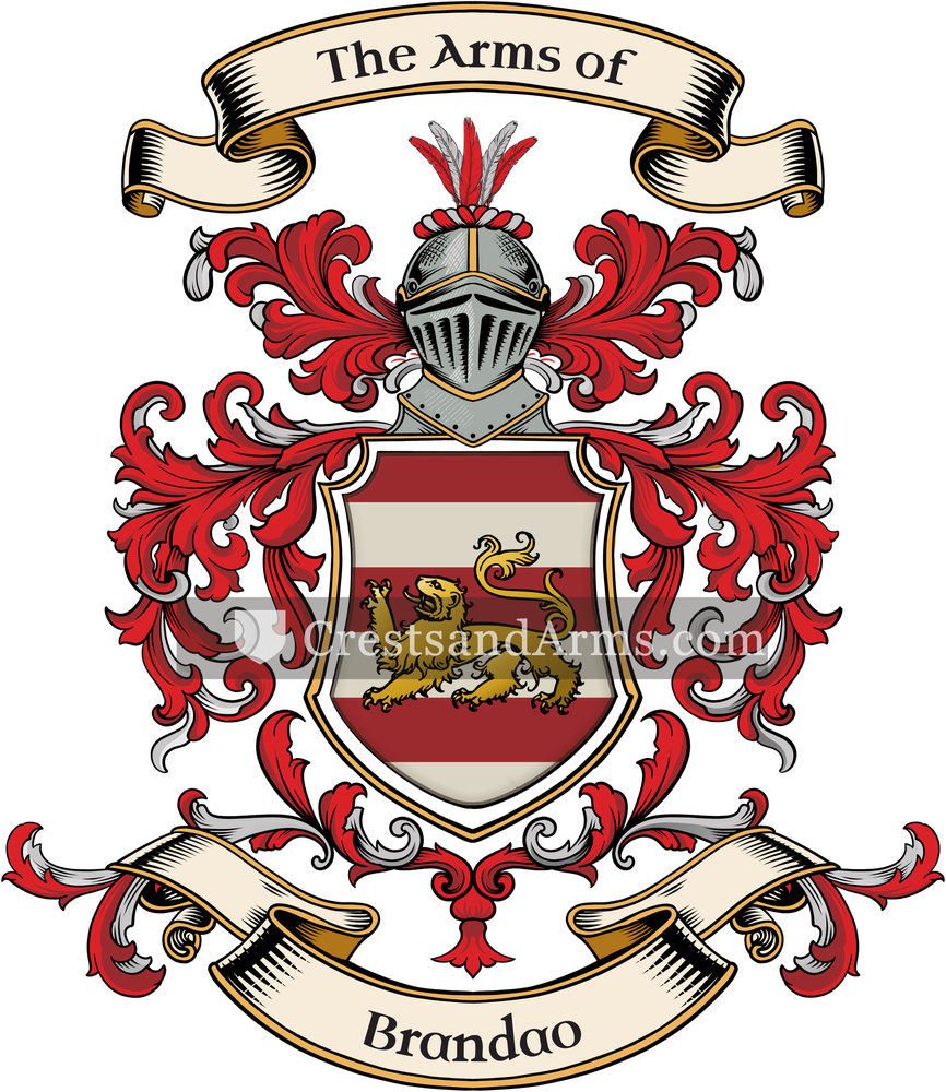 The Brandao coat of arms, drawn from the recorded blazon