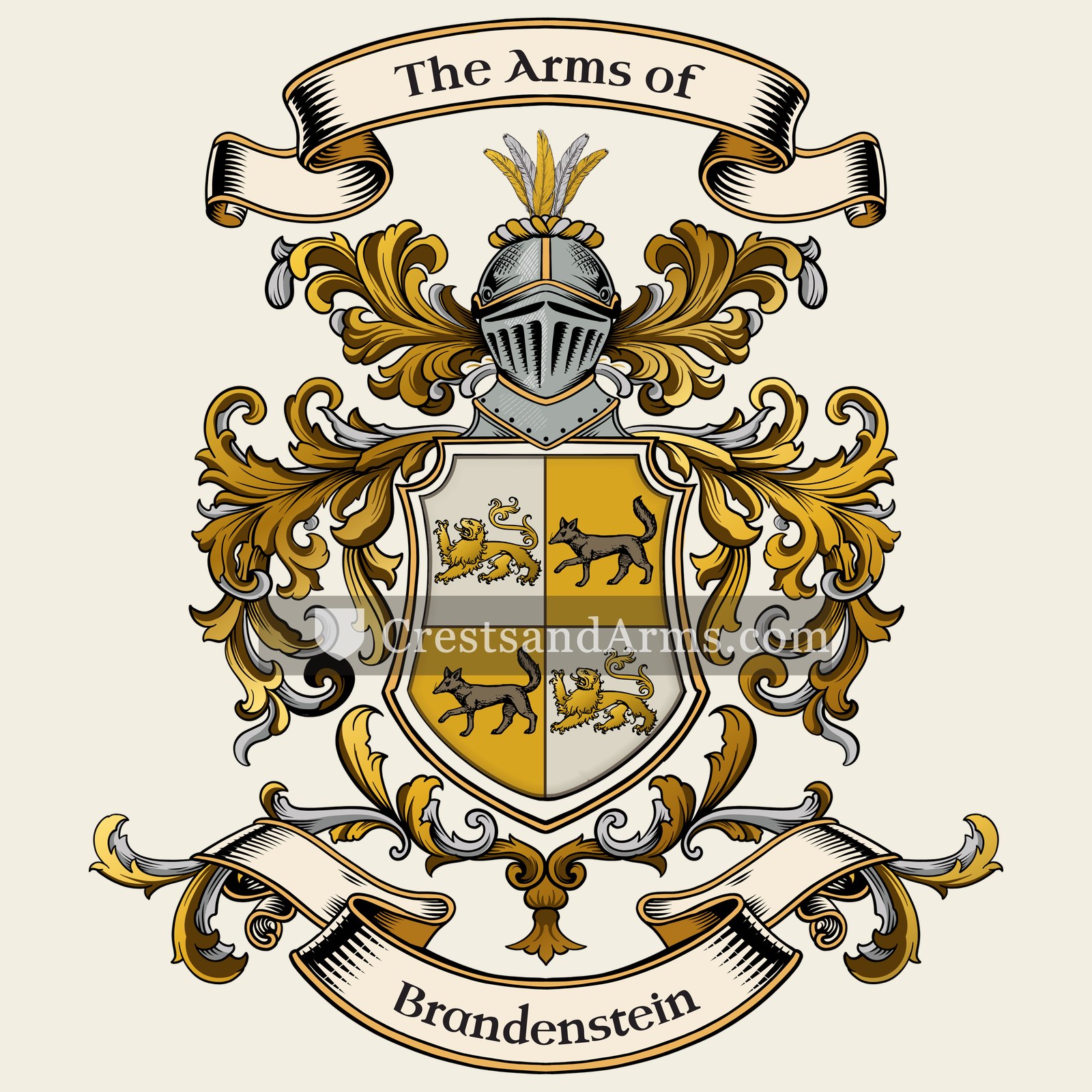 The Brandenstein coat of arms, drawn from the recorded blazon