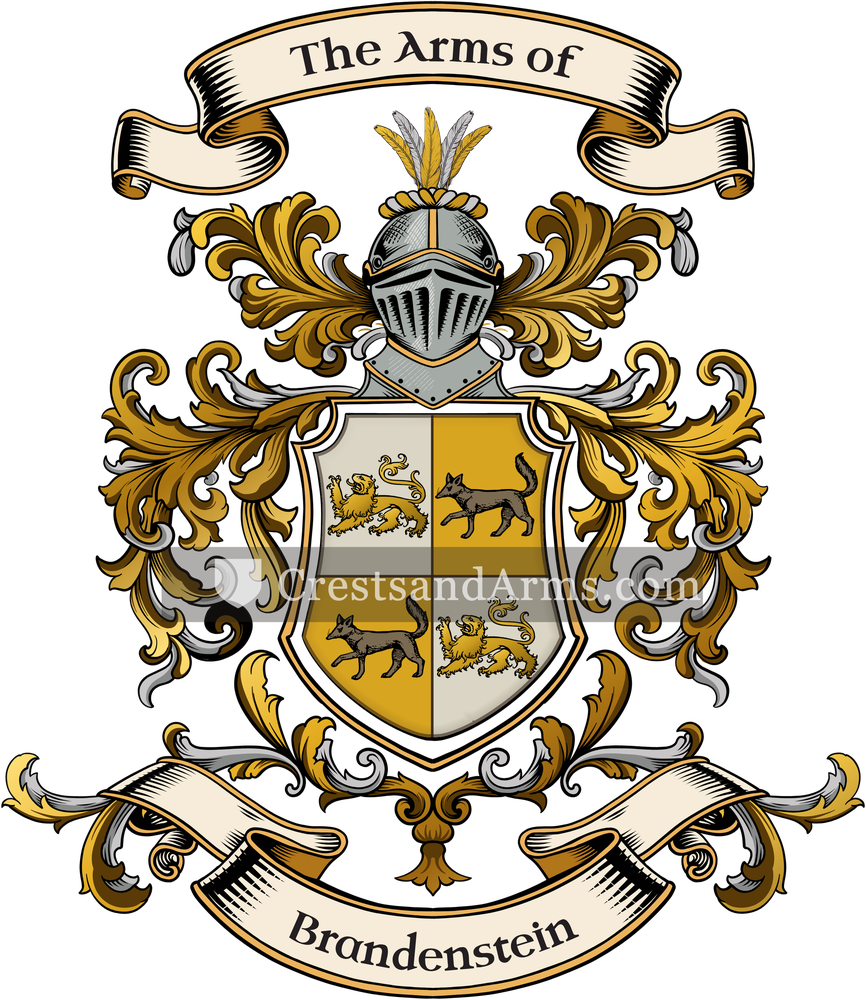 The Brandenstein coat of arms, drawn from the recorded blazon