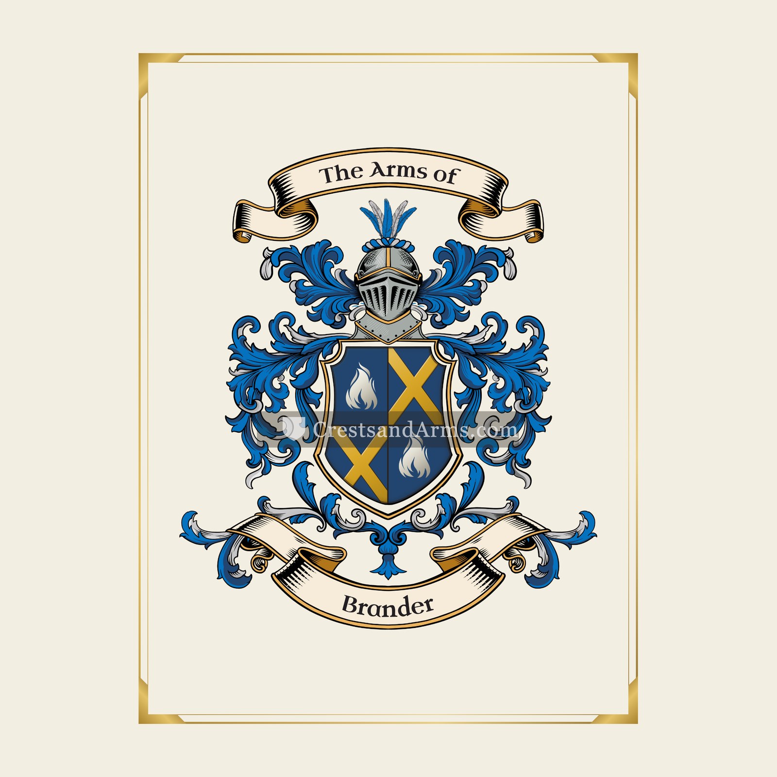 With gold border