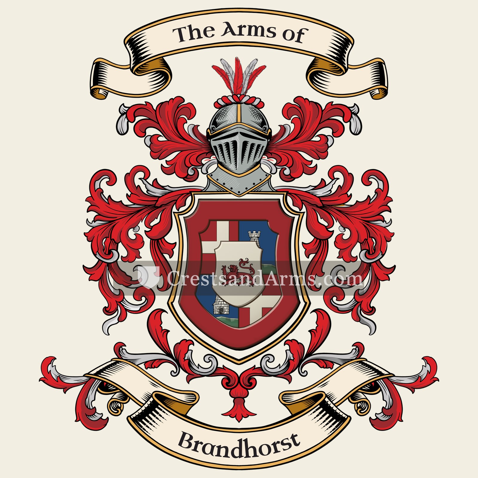 The Brandhorst coat of arms, drawn from the recorded blazon