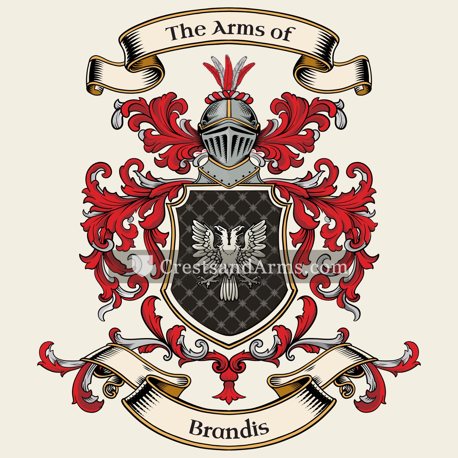 The Brandis coat of arms, drawn from the recorded blazon