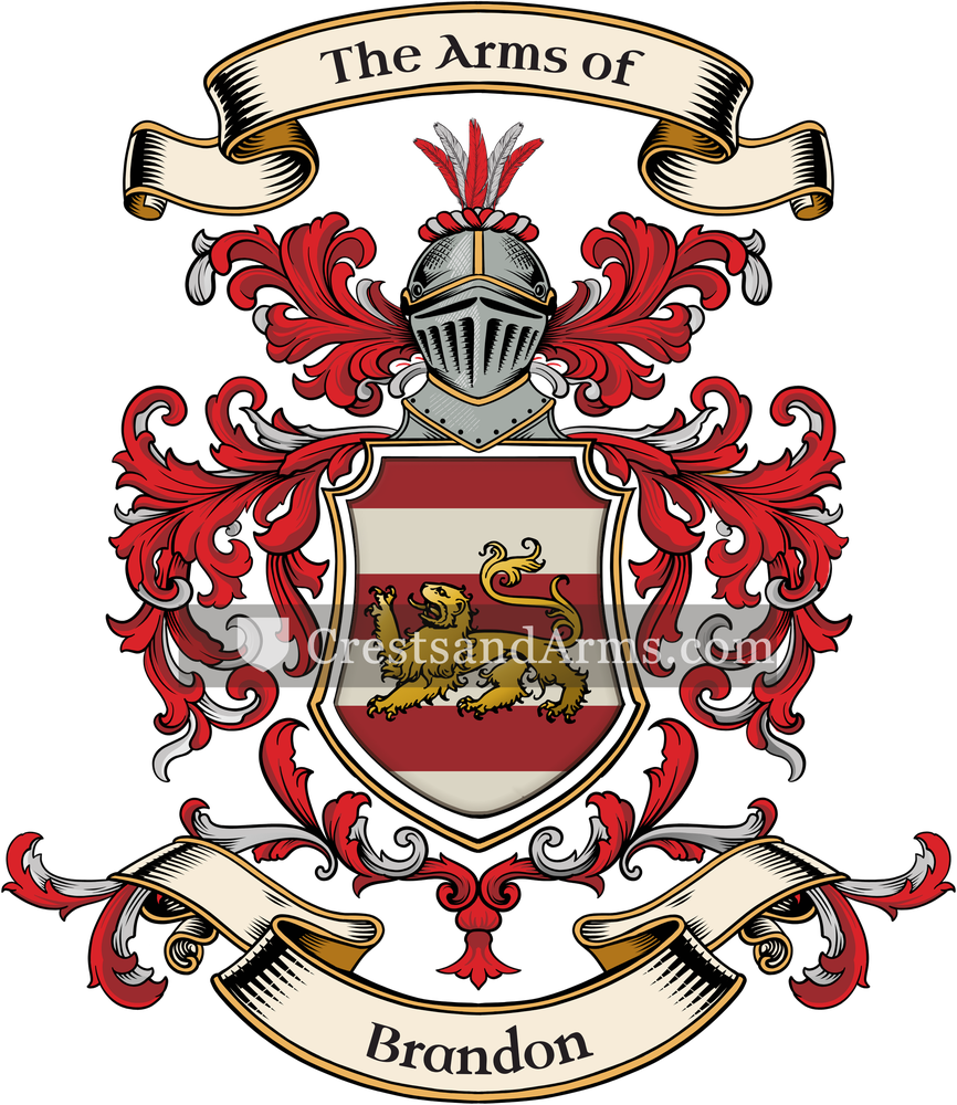 The Brandon coat of arms, drawn from the recorded blazon