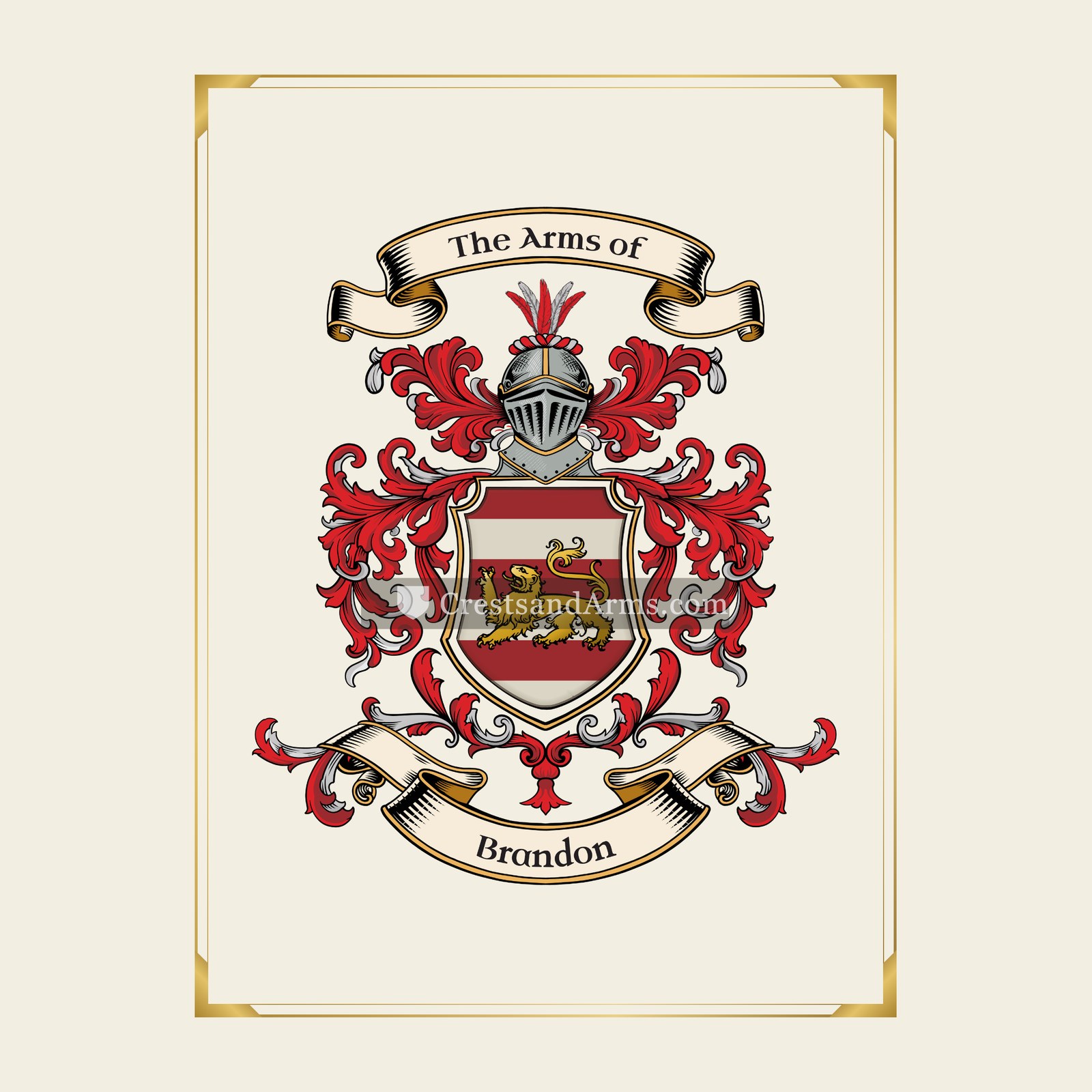 With gold border