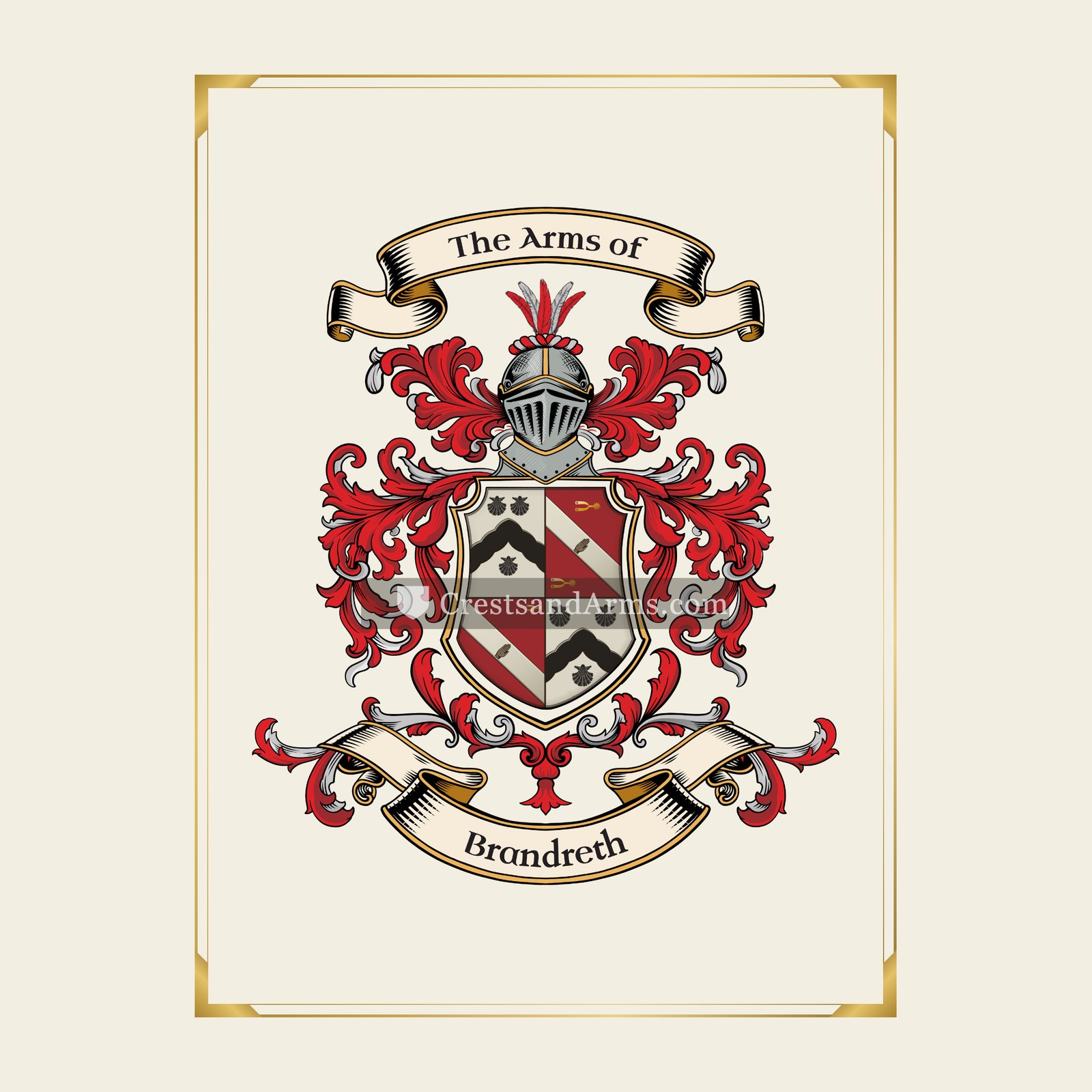 With gold border