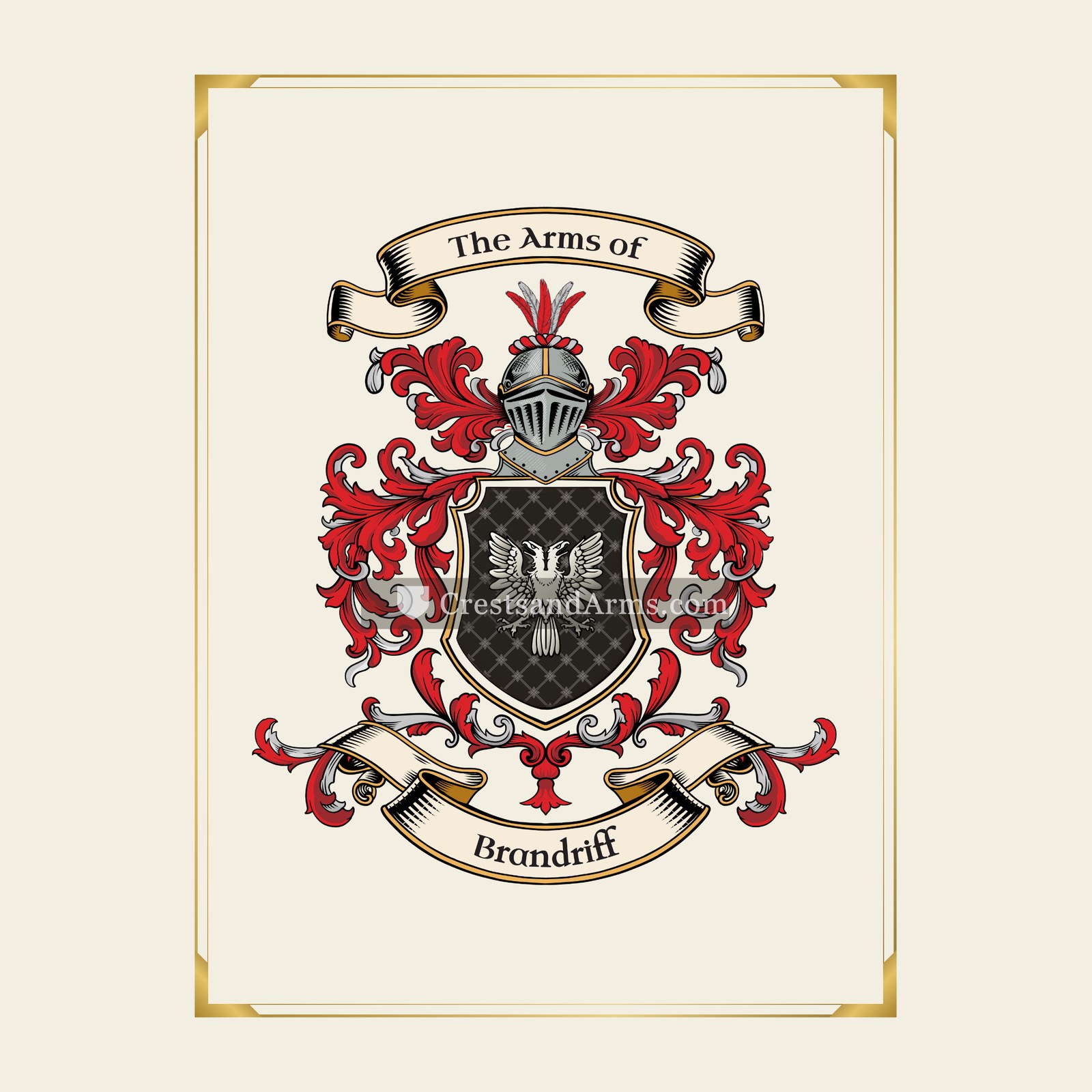 With gold border