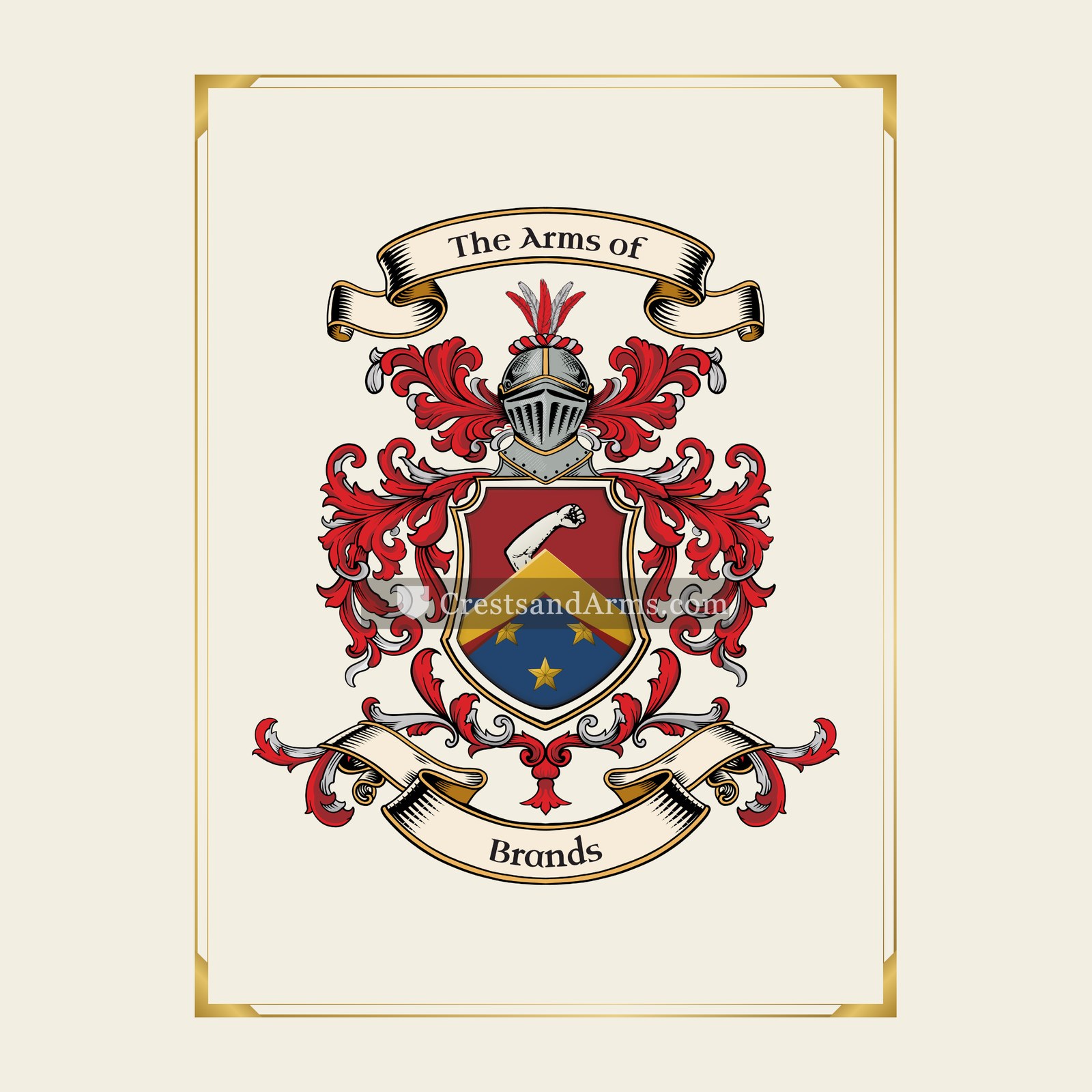 With gold border