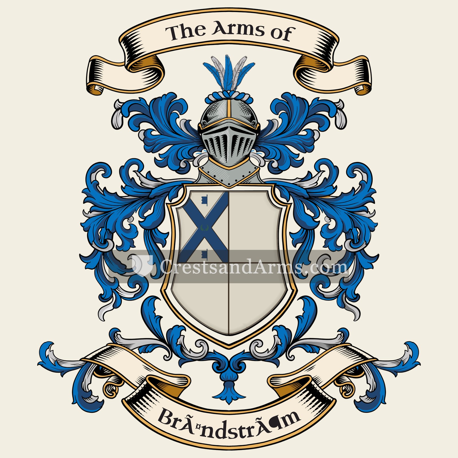 The Brändström coat of arms, drawn from the recorded blazon