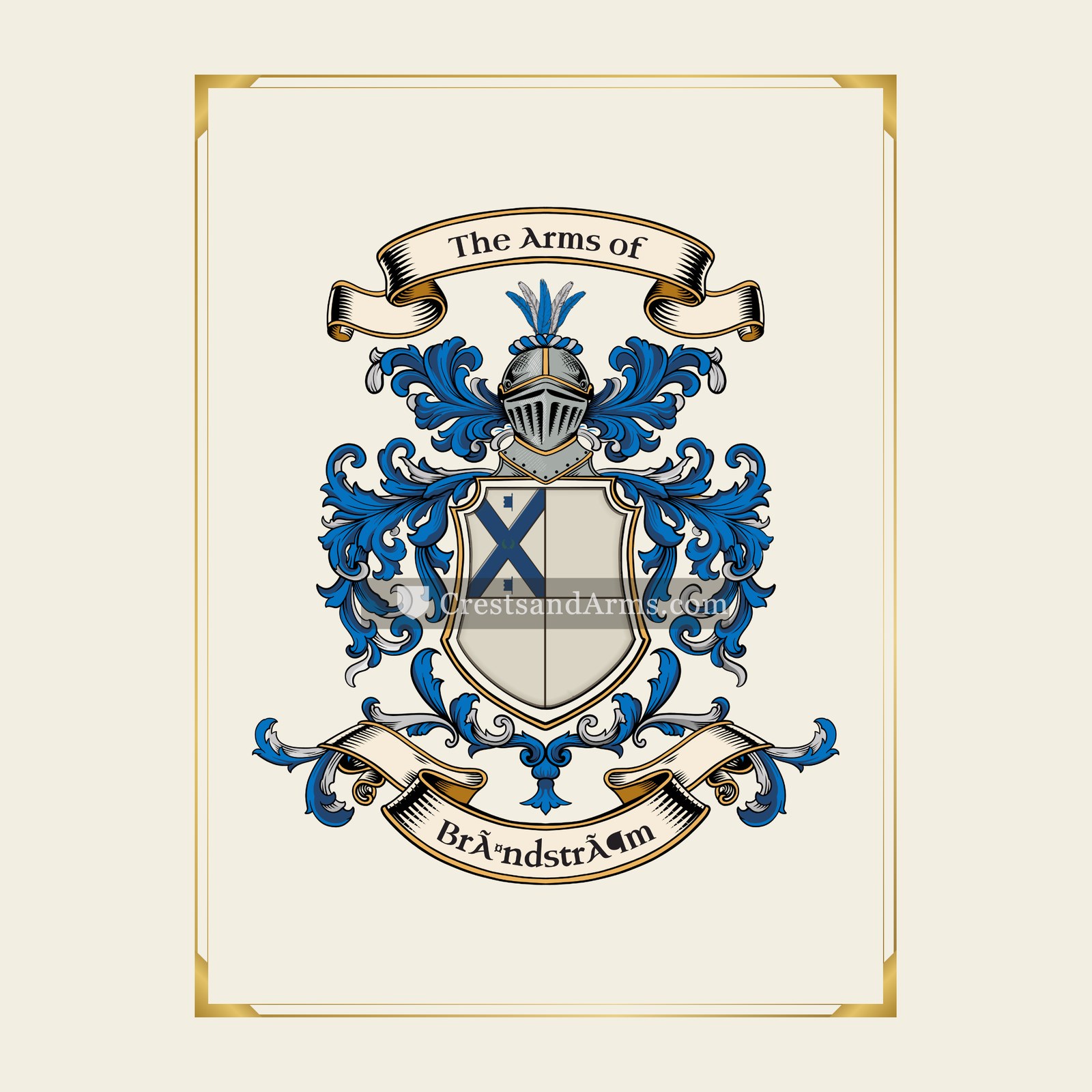 With gold border