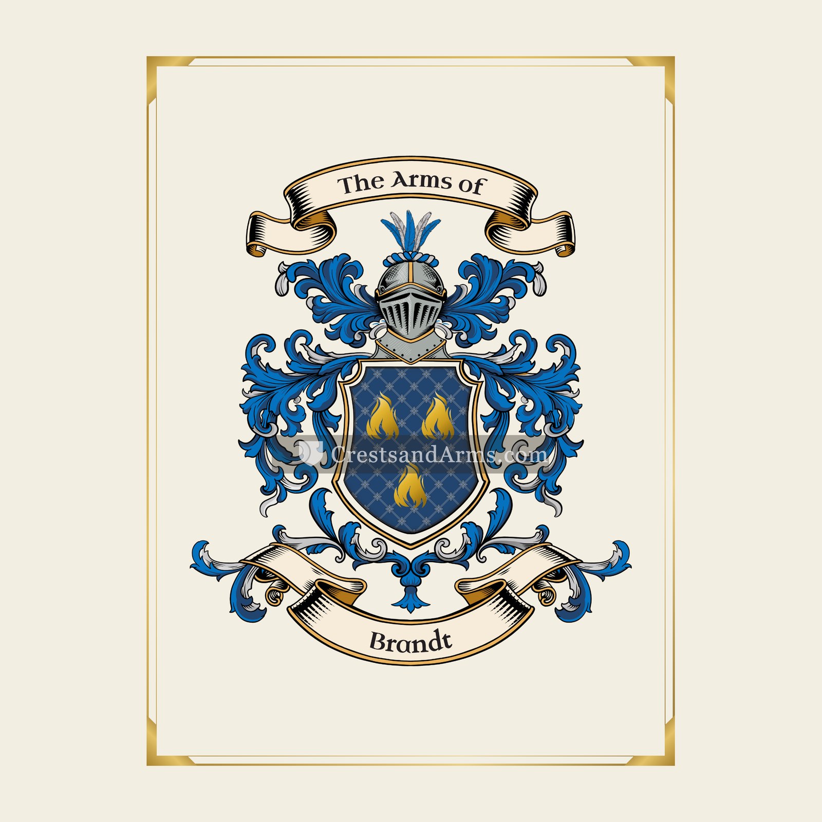 With gold border
