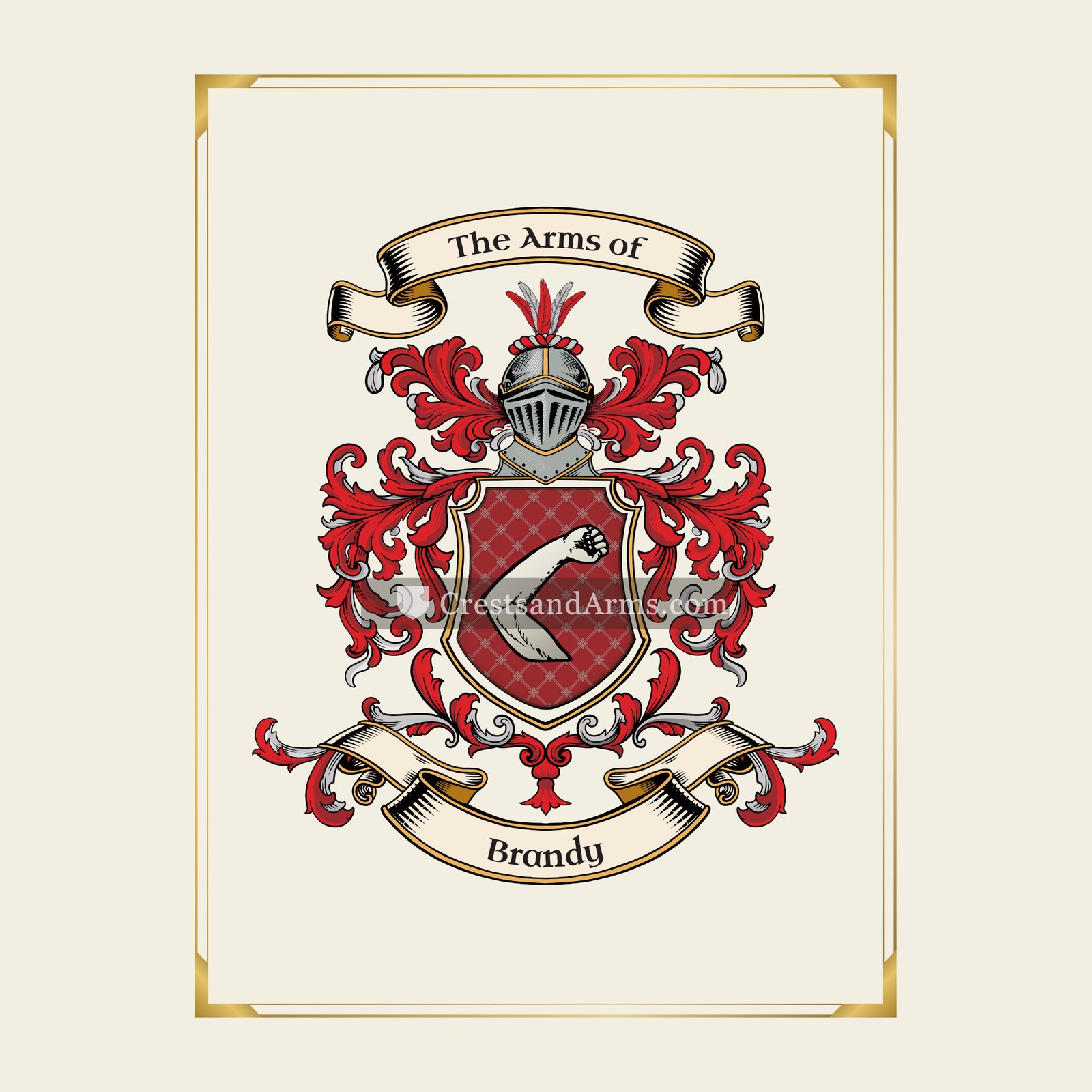 With gold border