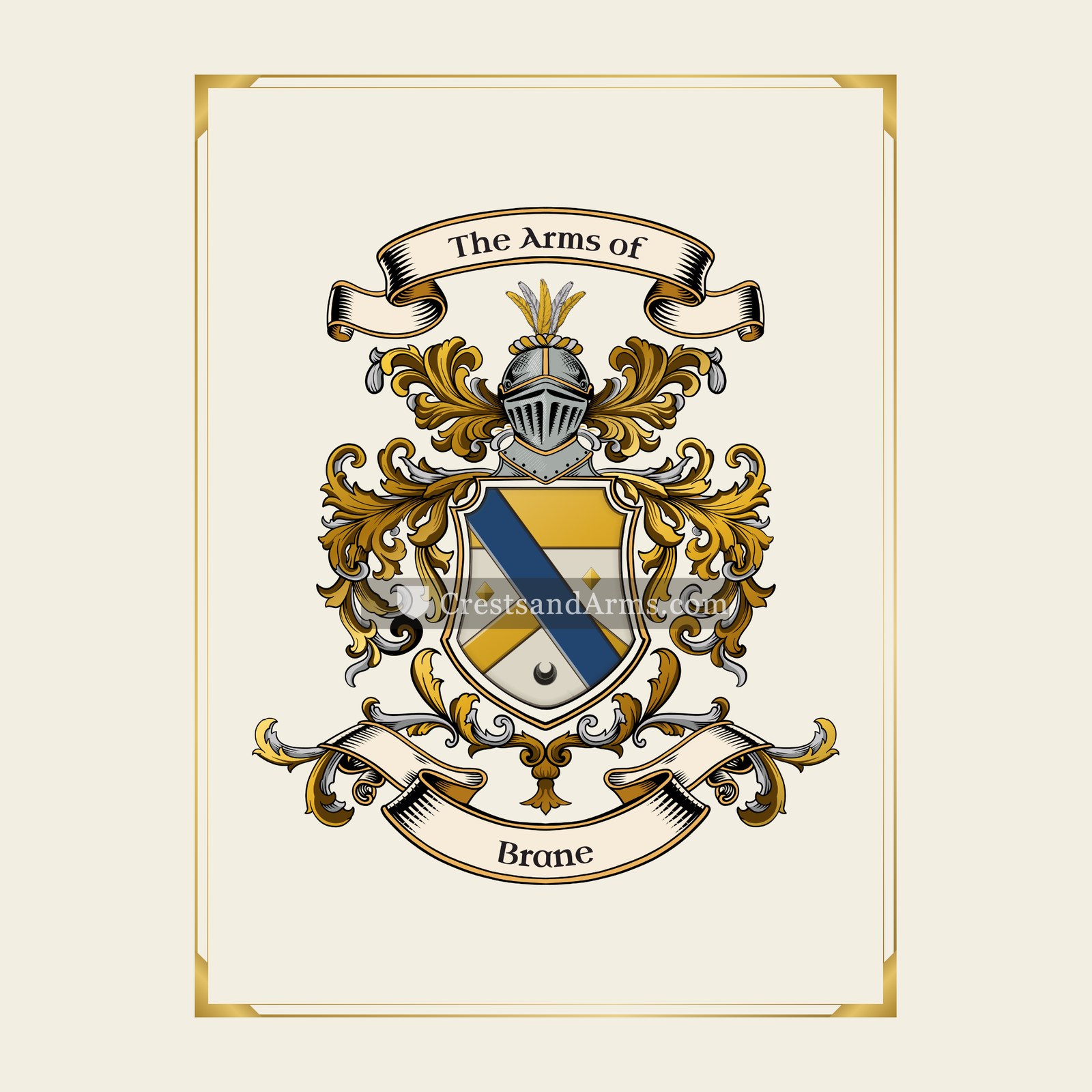 With gold border
