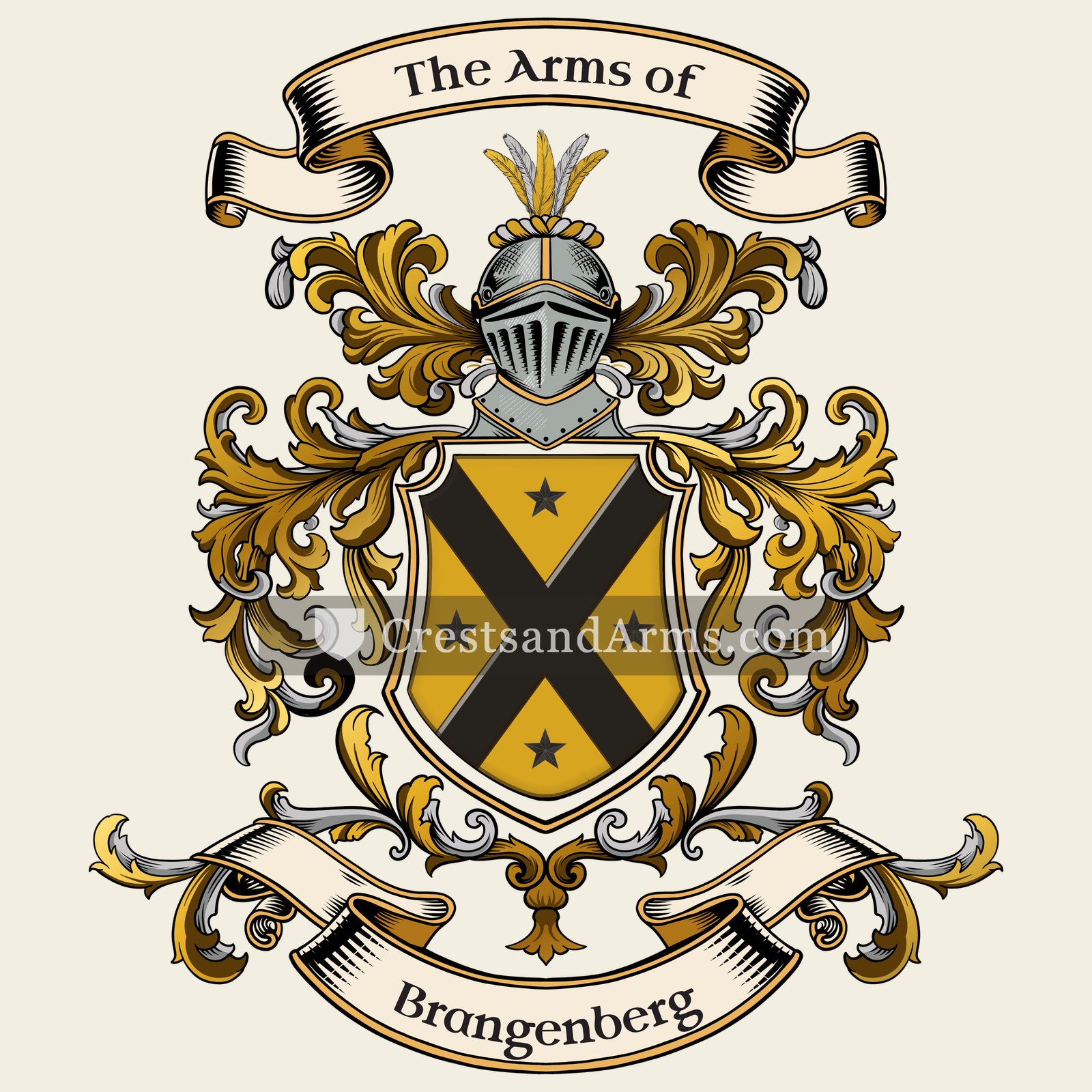 The Brangenberg coat of arms, drawn from the recorded blazon