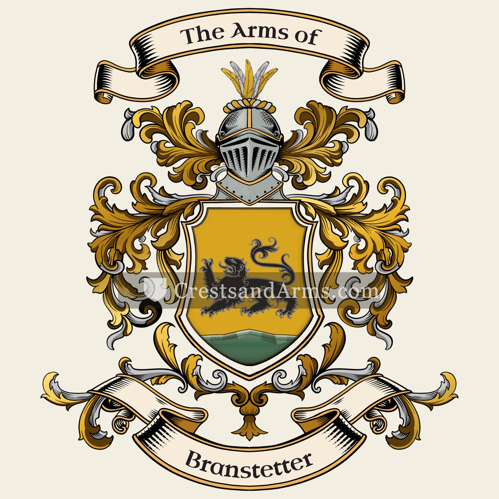 The Branstetter coat of arms, drawn from the recorded blazon