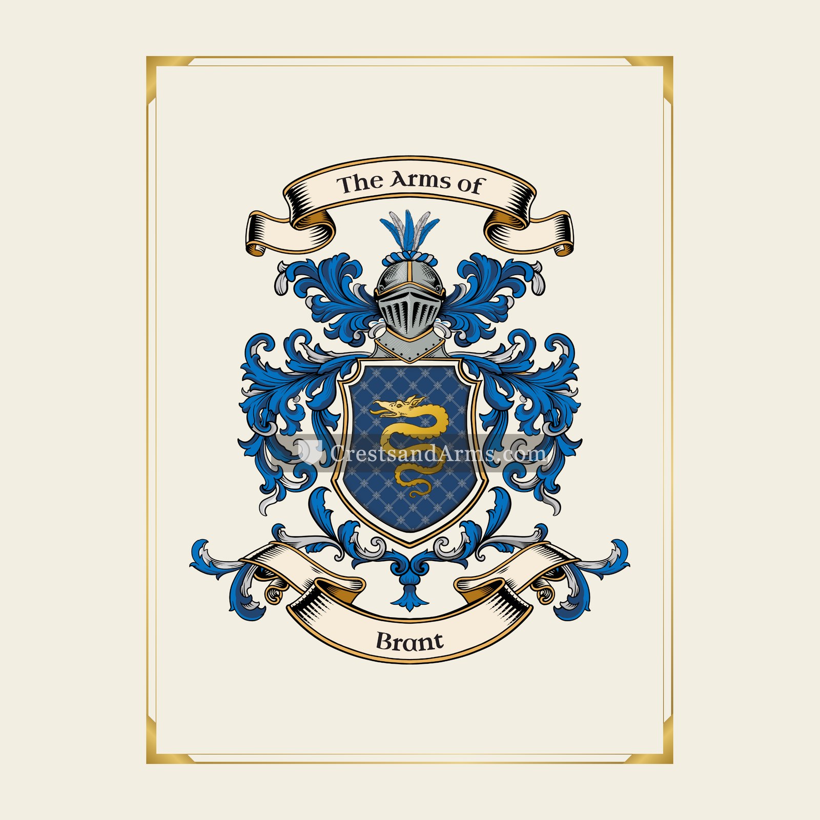 With gold border