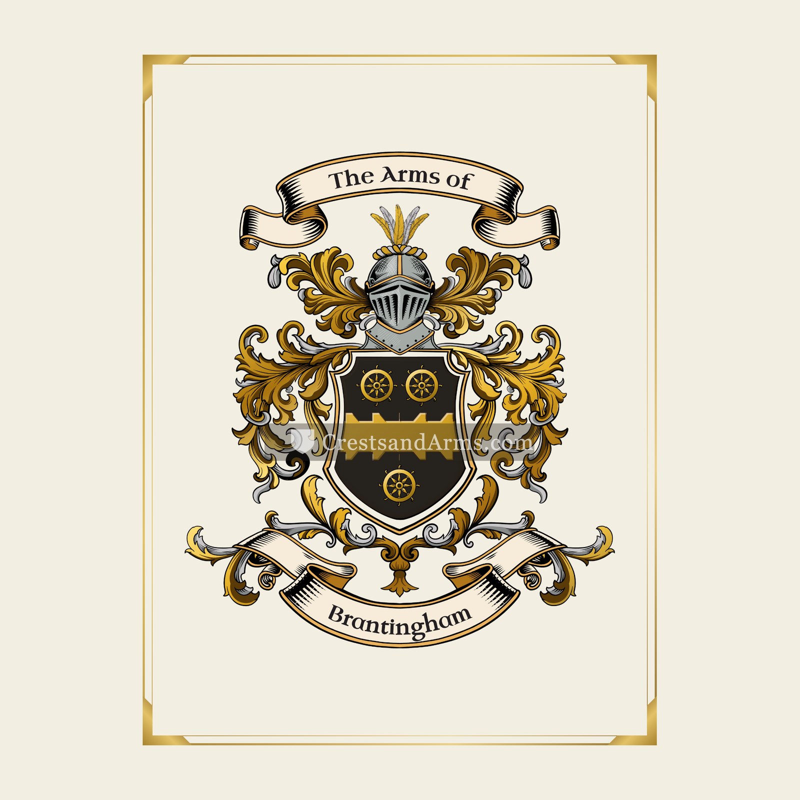 With gold border