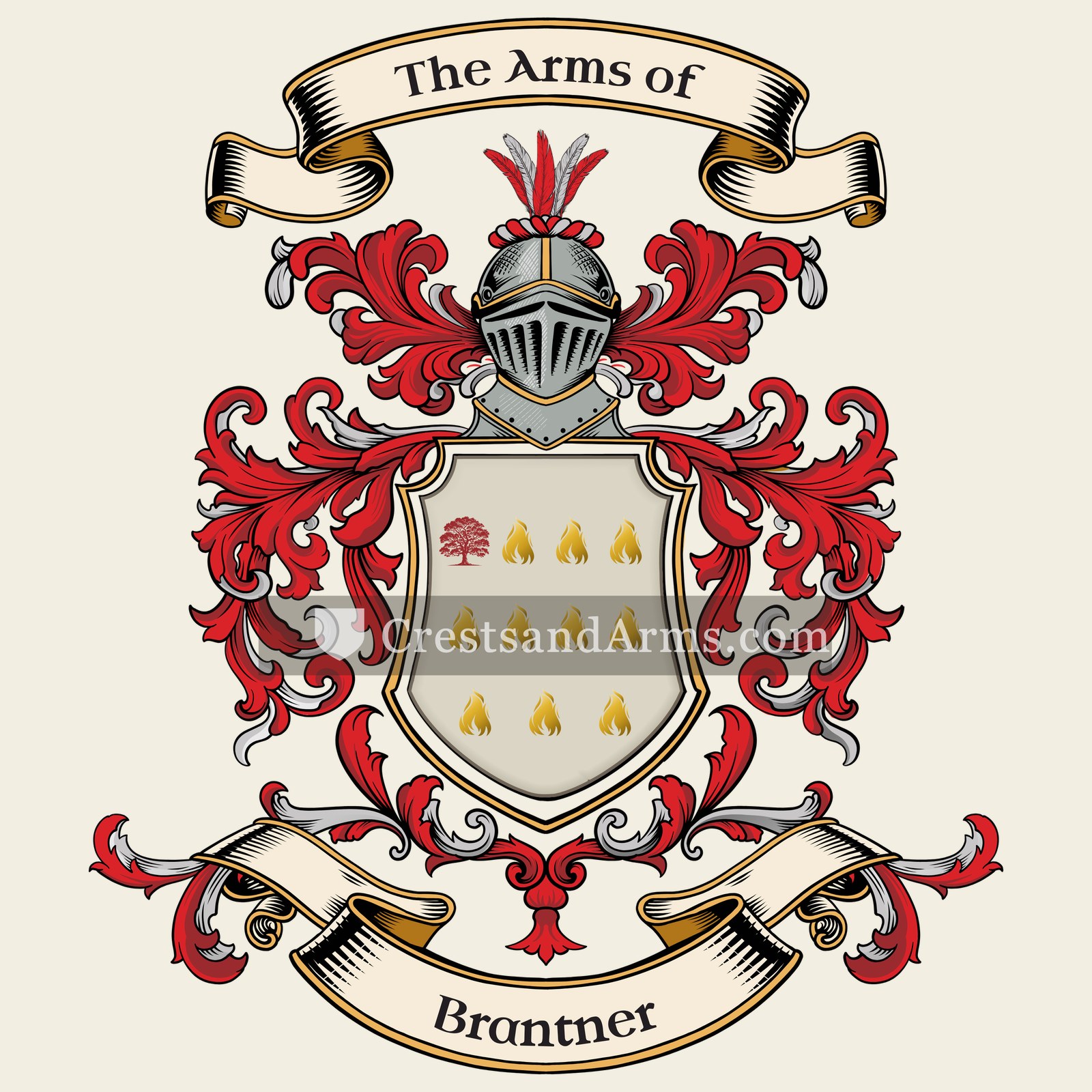 The Brantner coat of arms, drawn from the recorded blazon