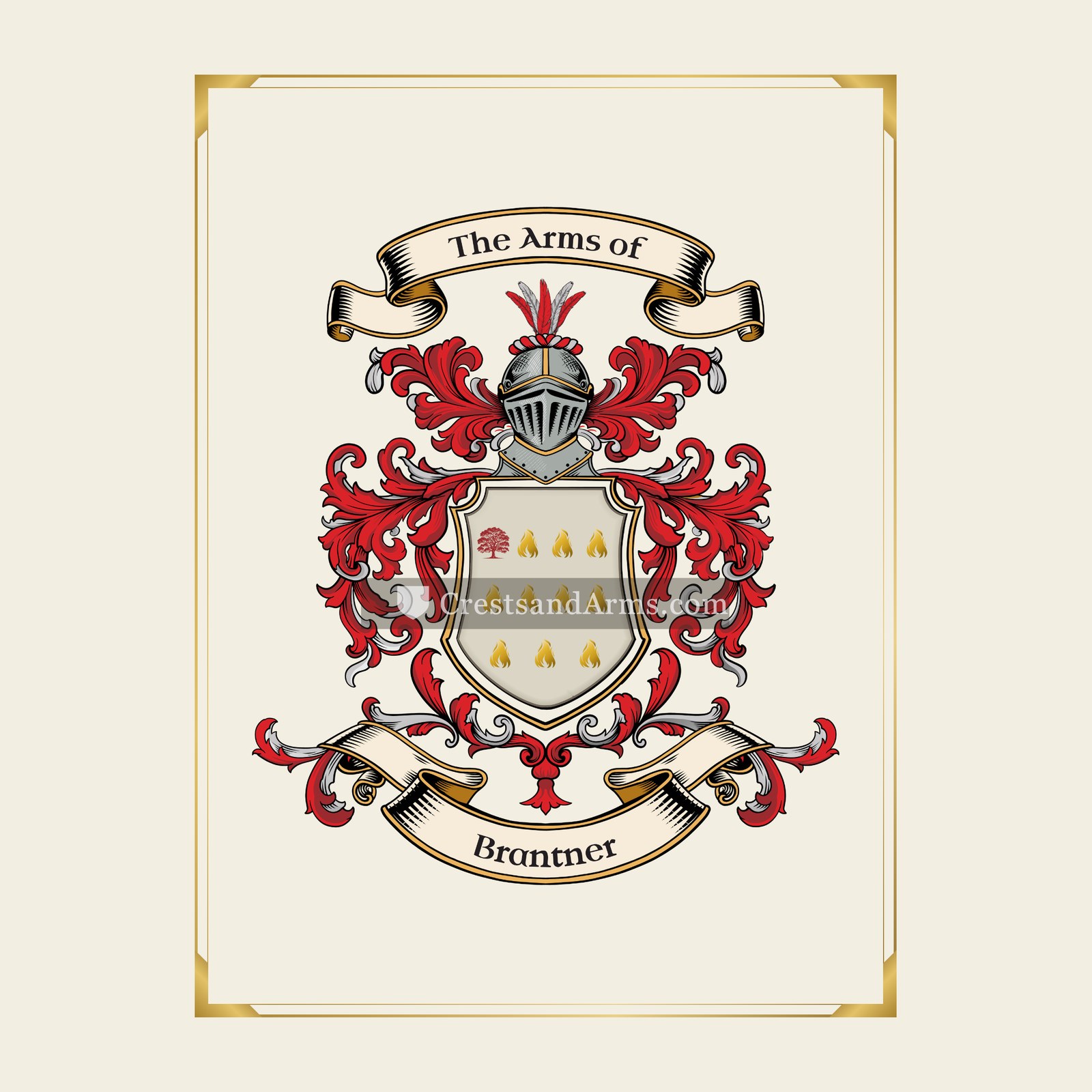 With gold border