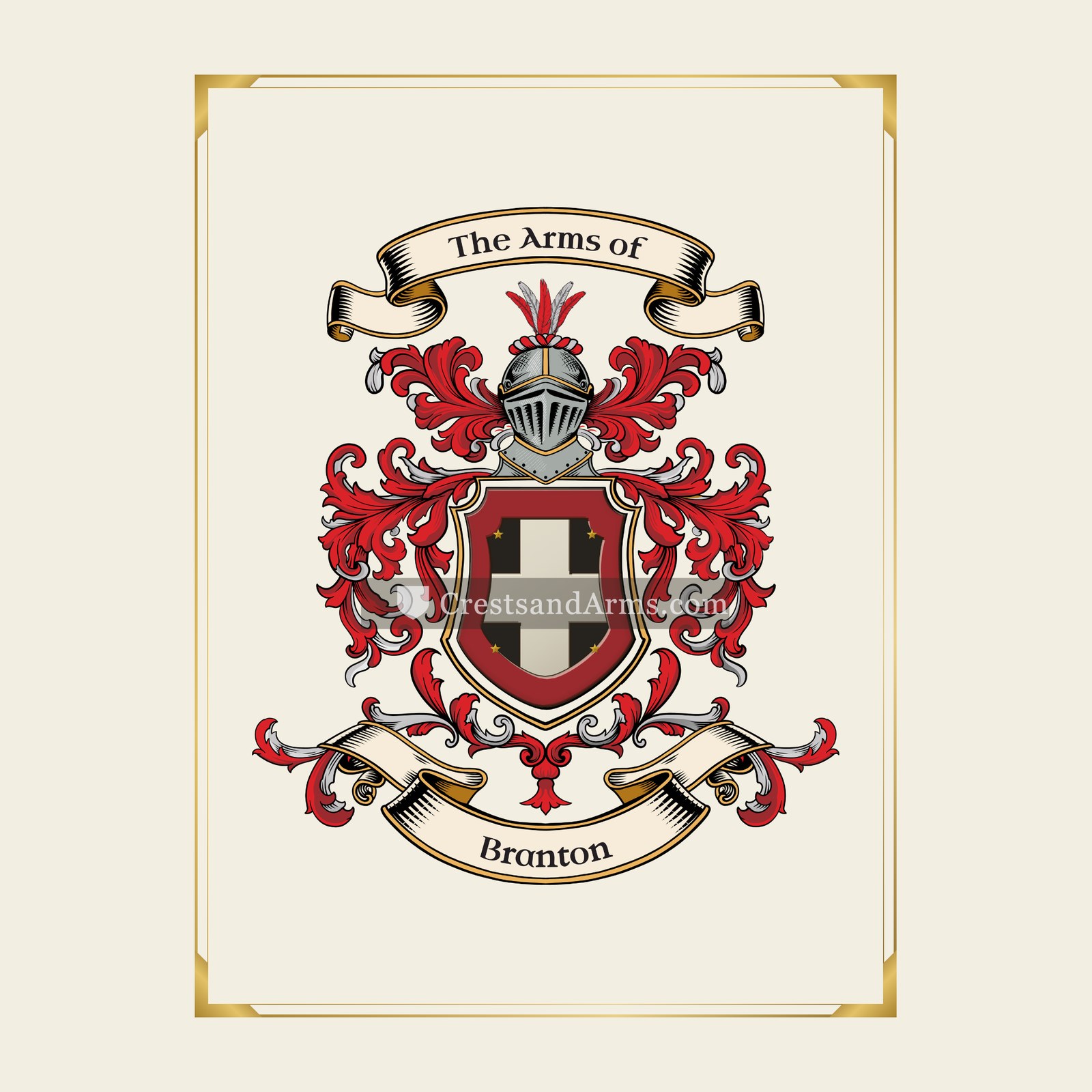 With gold border