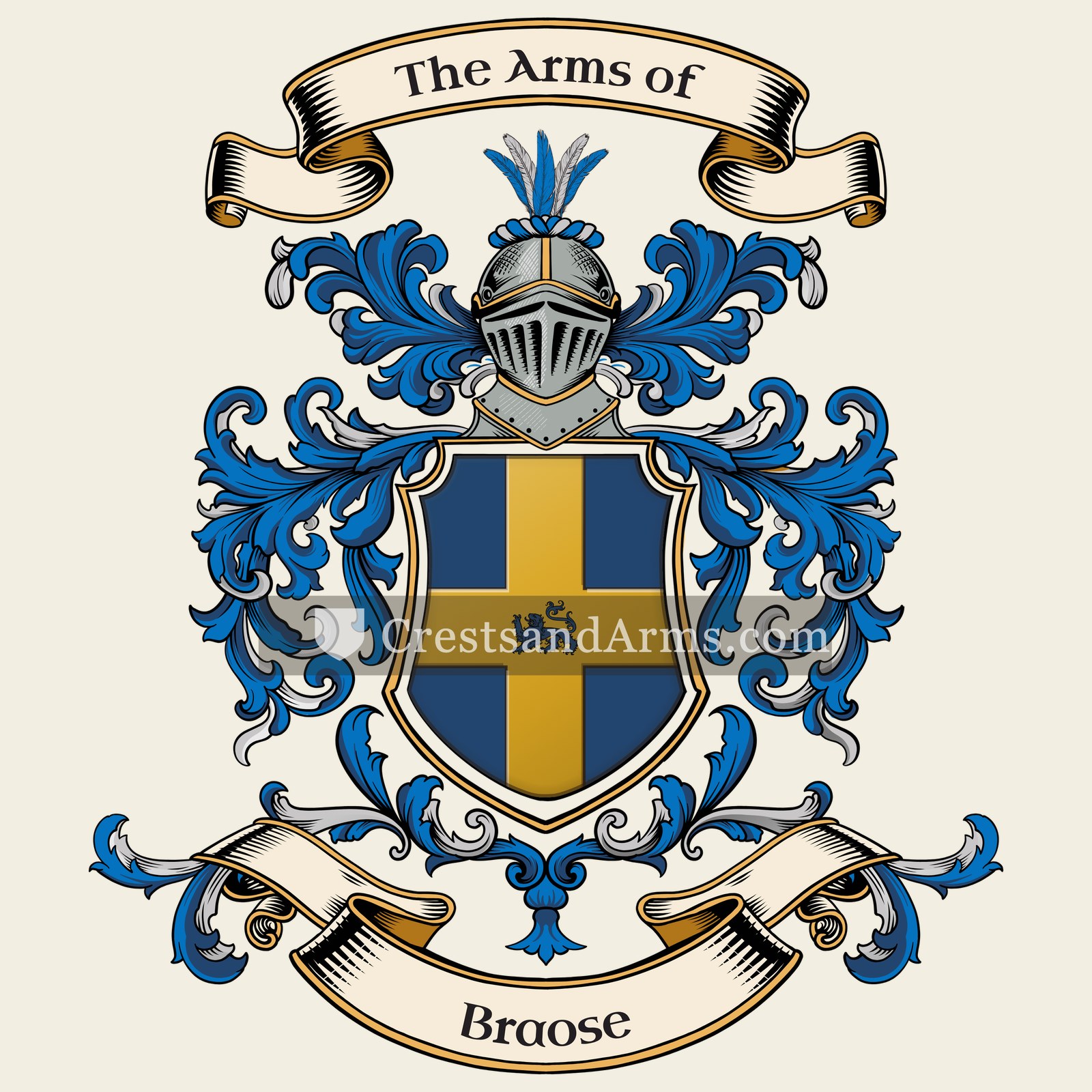 The Braose coat of arms, drawn from the recorded blazon