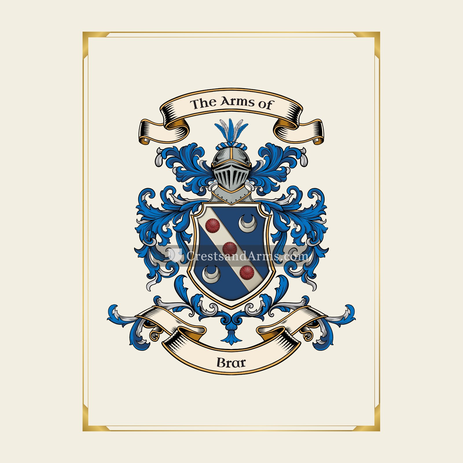 With gold border