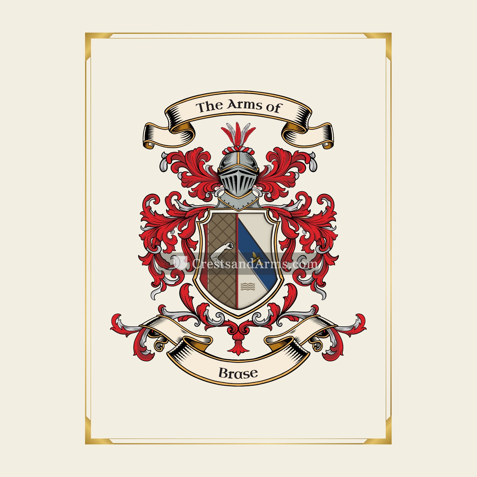 With gold border