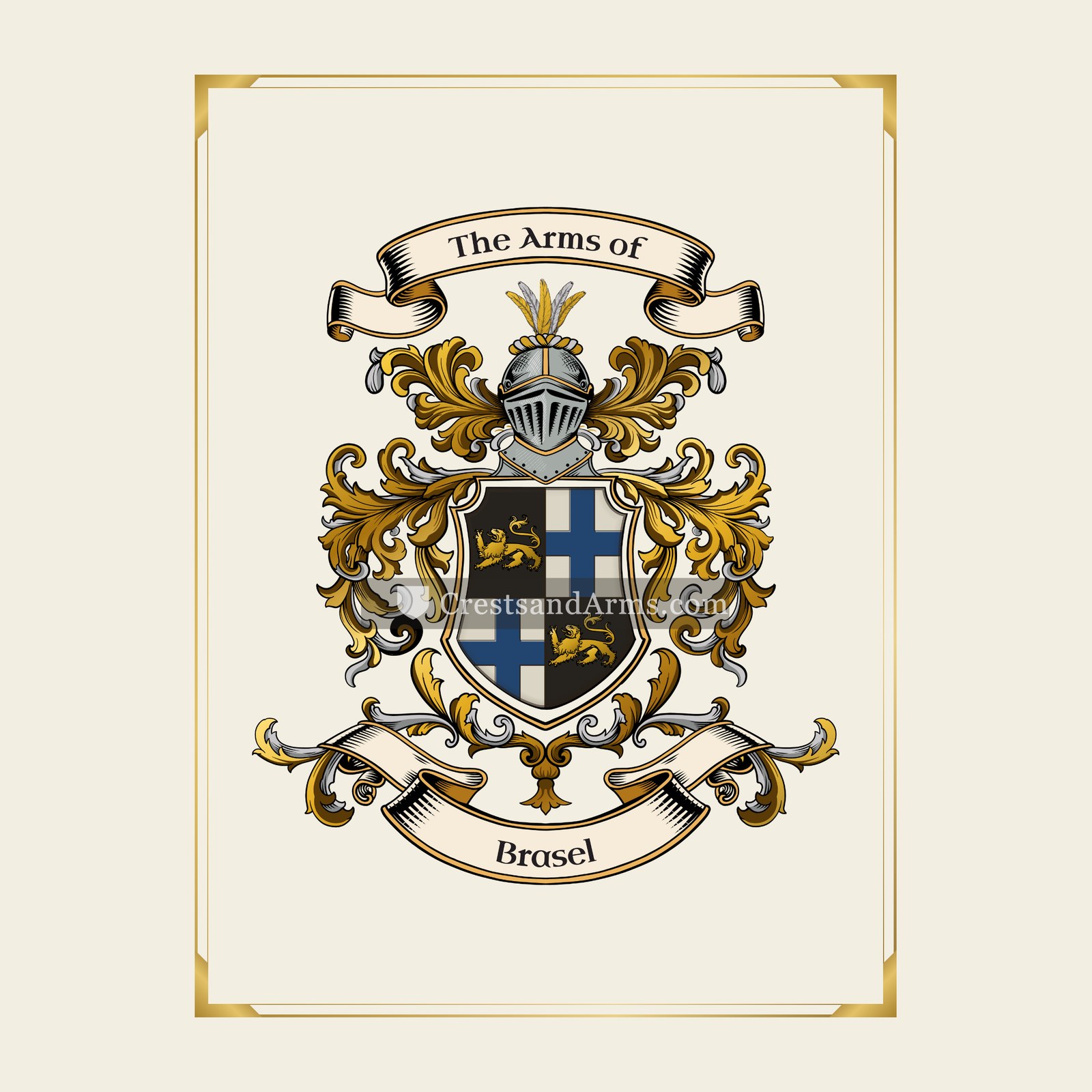 With gold border