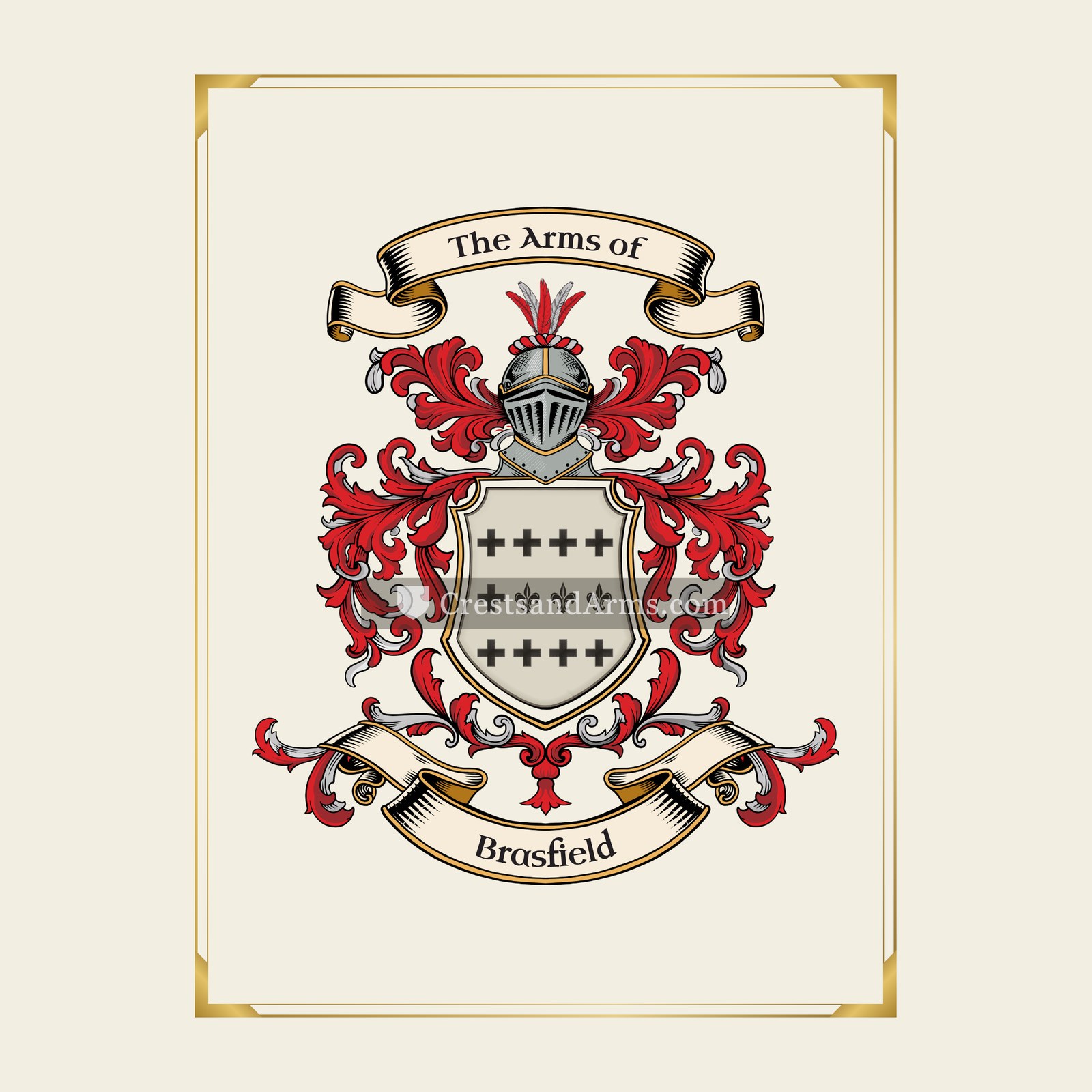 With gold border
