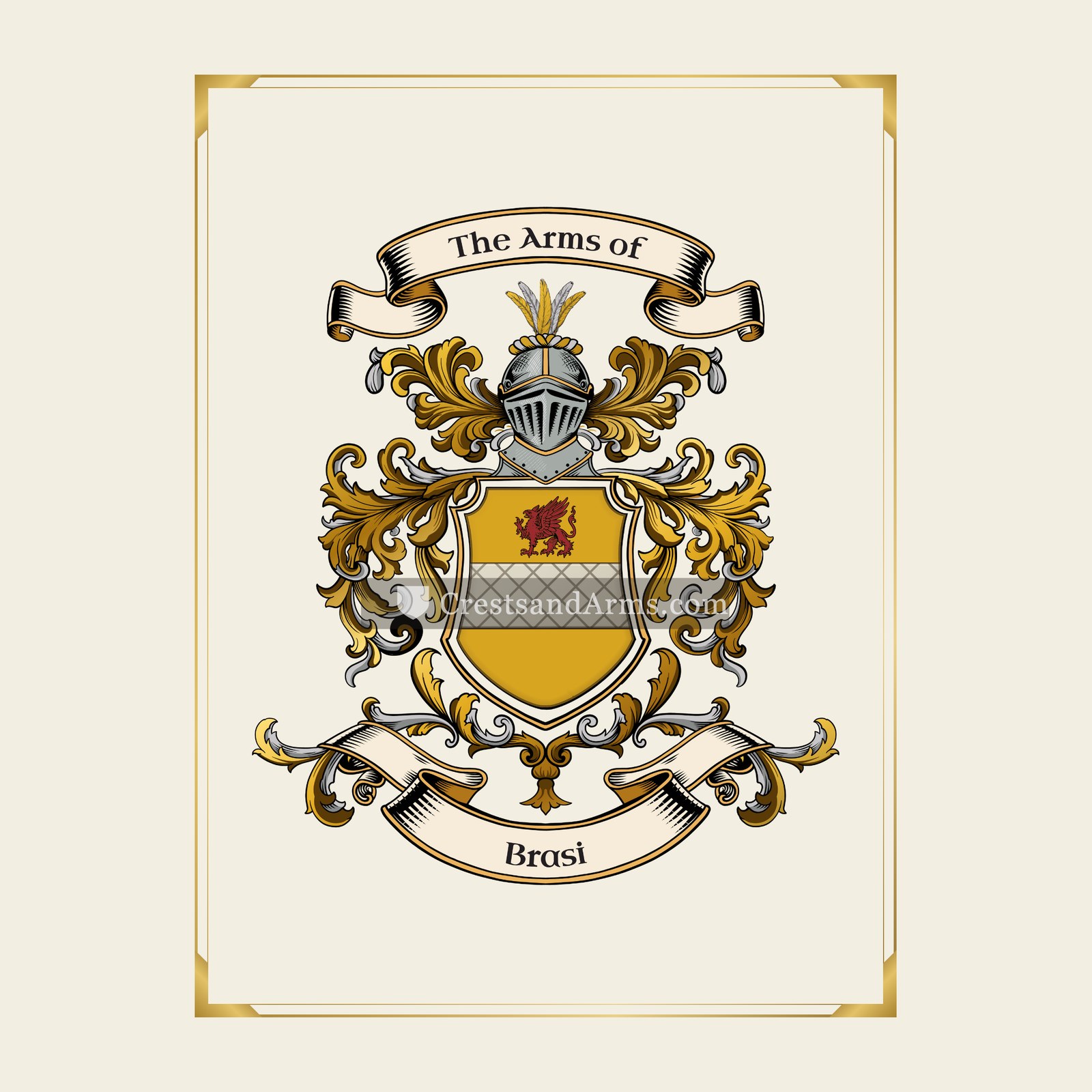 With gold border